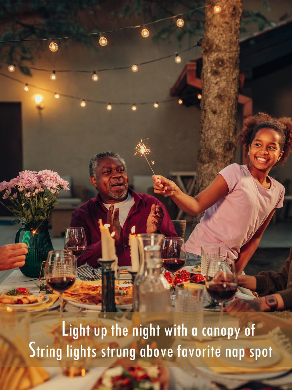 DAMAING Outdoor String Lights 400FT Patio Lights with 208 shatterproof G40 dimmable Globe LED Bulb, Waterproof connectable Outdoor Lighting for Backyard Porch Balcony gazobo, 4-Pack 100FT,Black