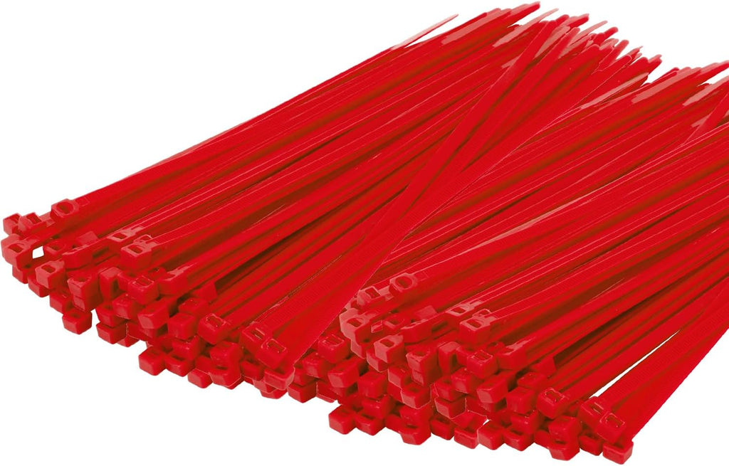14 Inch Zip Ties Red 1000 PCS, 40 Lbs- Heavy Duty Tensile Strength, Nylon PA66 UV Resistant Cable Ties for Indoor and Outdoor Use - Ideal for object bundling and fastening