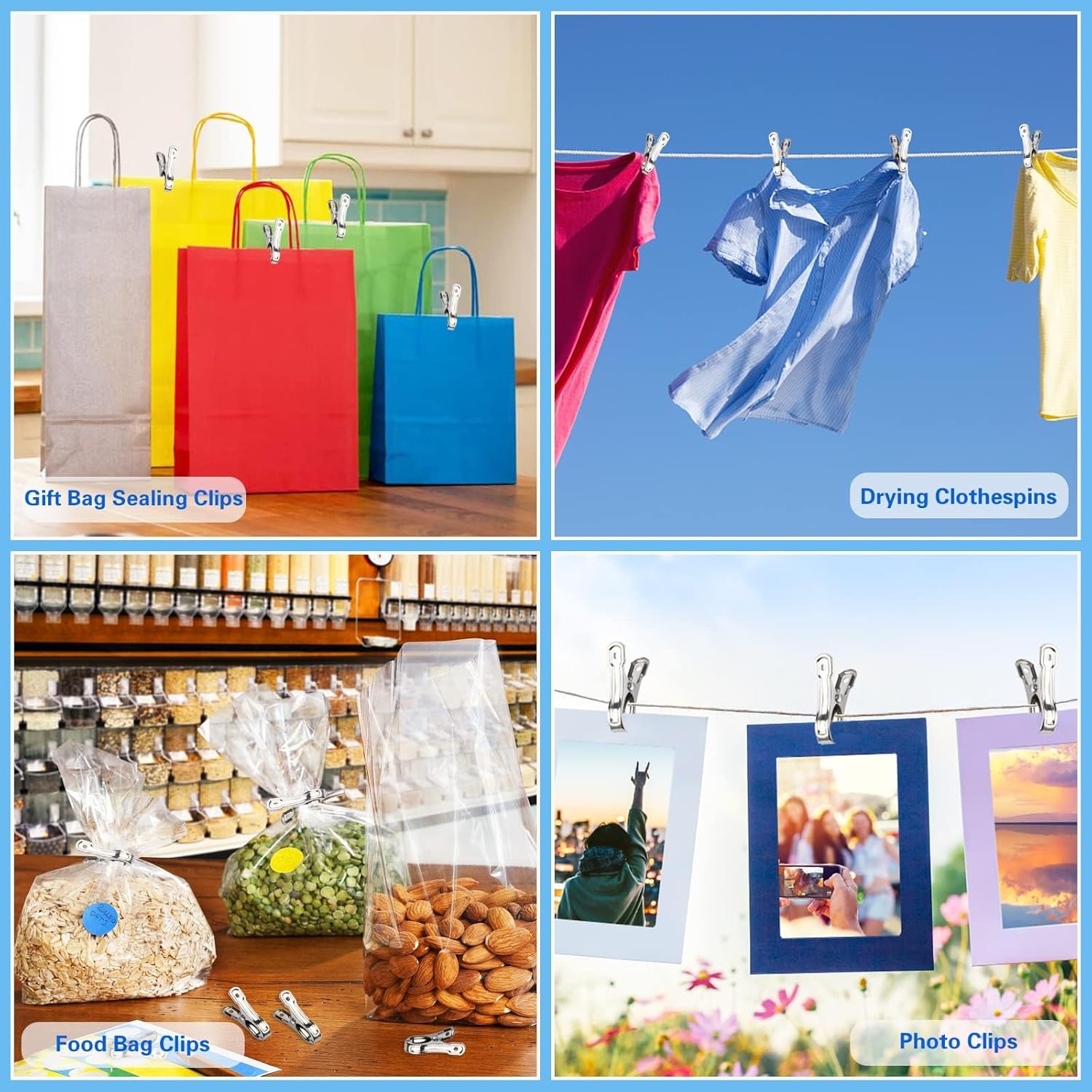 JULMELON 25 PCS Greenhouse Clips, 2.2 Inch Stainless Steel Garden Clips, Heavy Duty Row Cover Clips with Large Open Strong Grip for Fixing Netting Cover Film,Shade Cloth Film Plant Netting