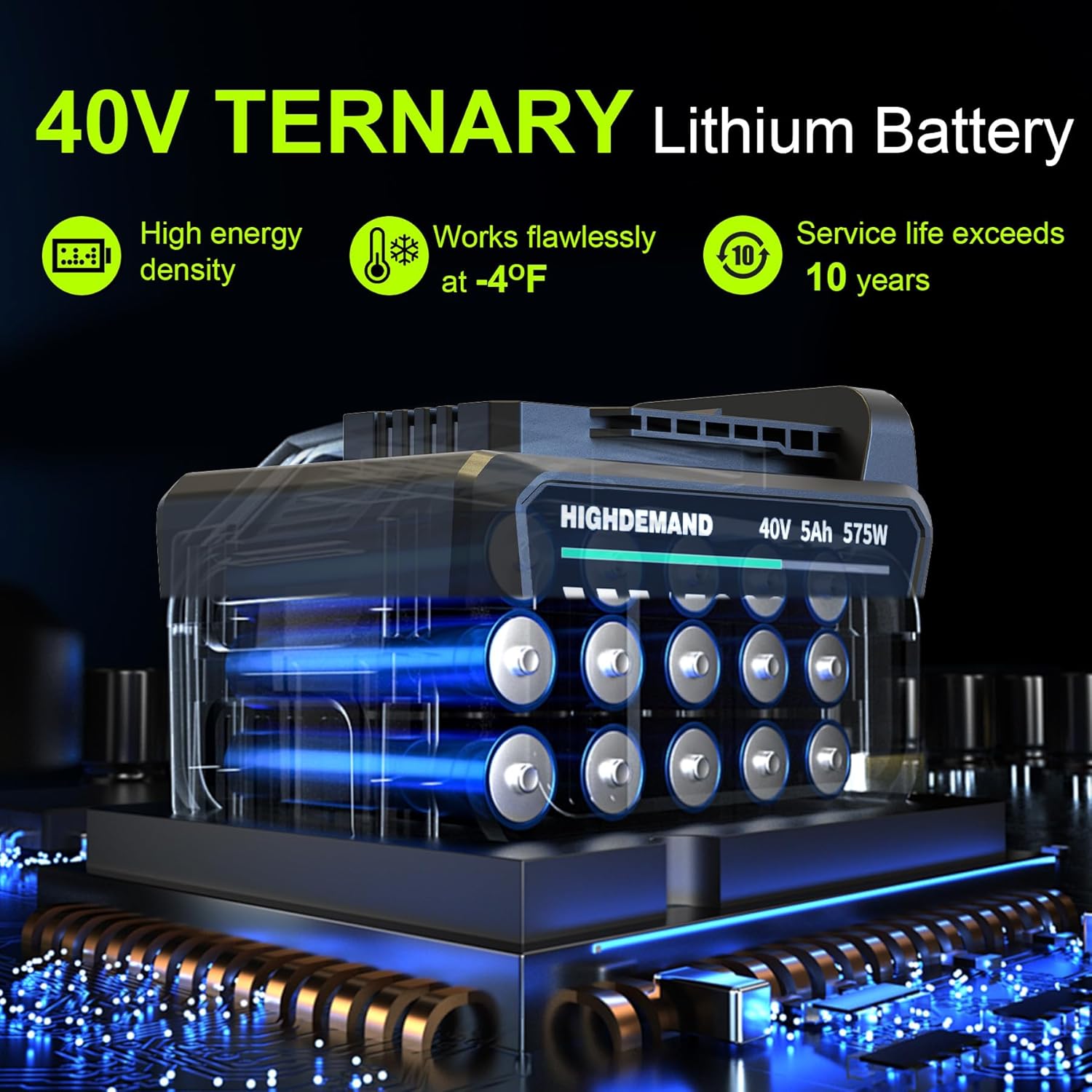 Leaf Blower Cordless with Battery - 40V Powerful Electric Leaf Blower, 600CFM &180MPH and Variable-Speed with 5.0Ah Battery and Charger for Lawn Care, Patio, Dust, Blowing Leaves (Orange)