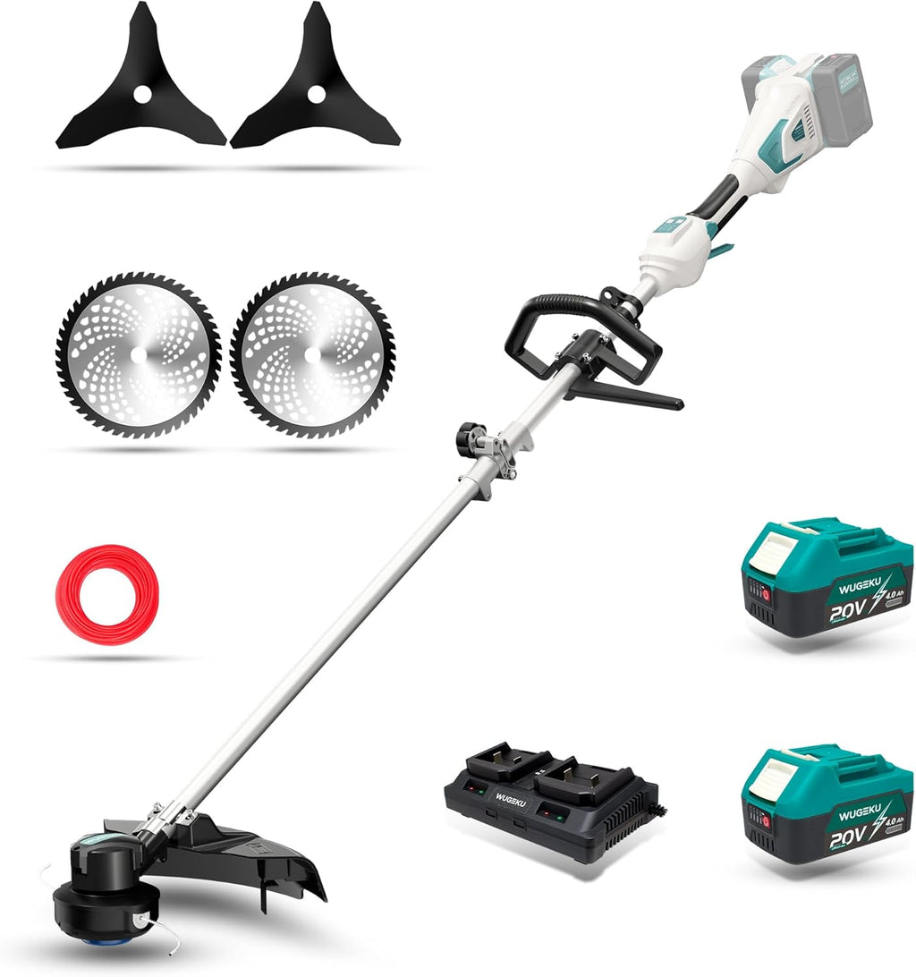 40V String Trimmer Cordless 14" Electric Weed Wacker (4.0 Ah Batteries*2 & Charger Included)