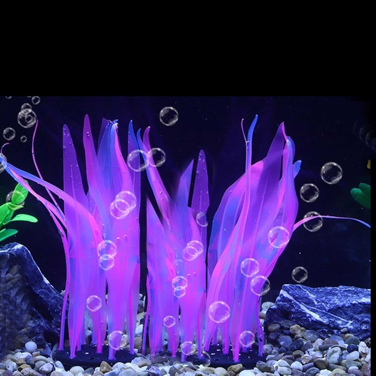 3Pcs Soft Silicone Aquarium Plants Set Glowing Kelp Fish Tank Plants Decor Artificial Pink Aquarium Plant Simulation Artificial Water Grass for Fish Tank,7.08in9.84in16.9in