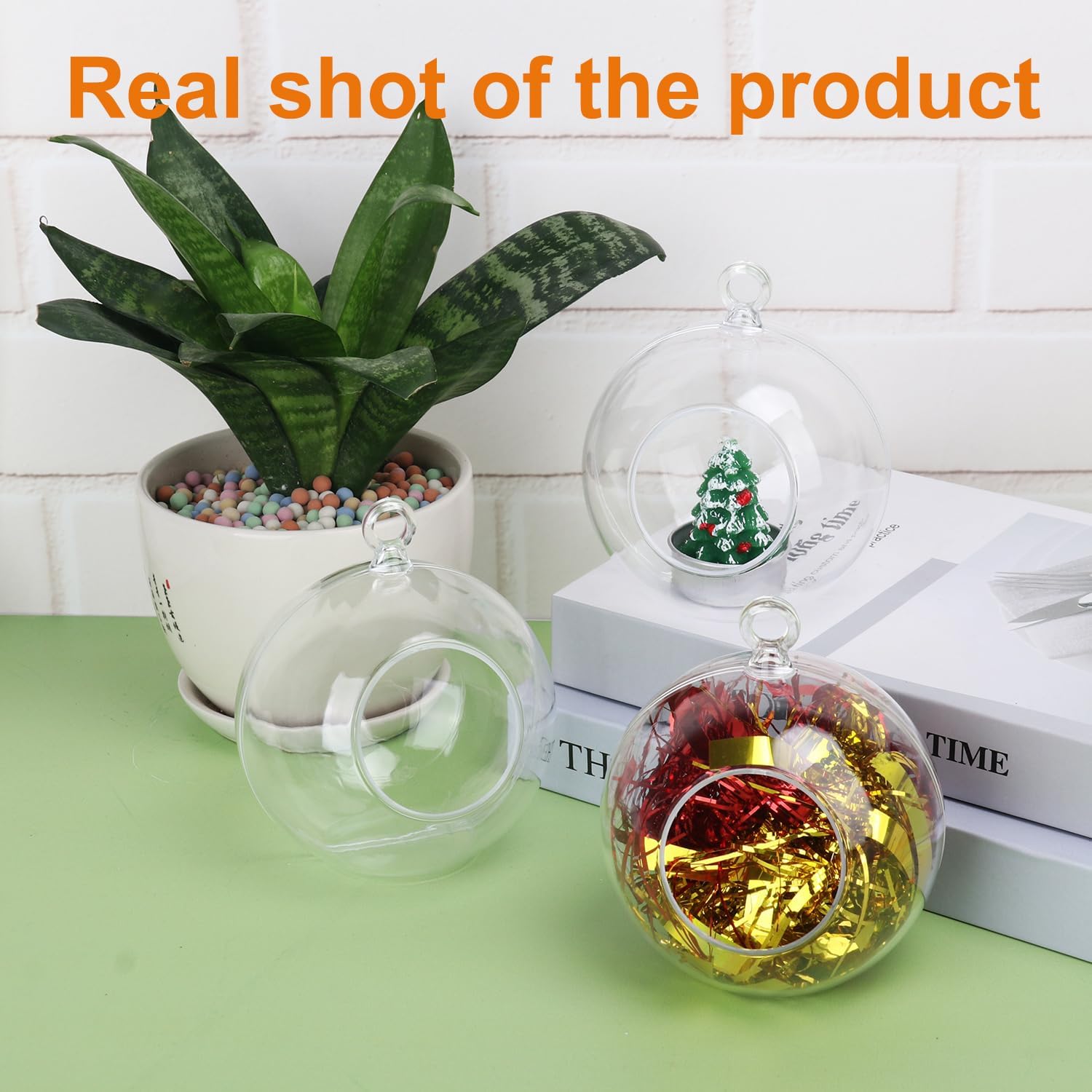 39 Pcs 4 Inch Hanging Glass Globes Orbs, Clear Ornaments Balls, Tealight Candle Holder for Wedding, Christmas, Party, Centerpiece Accessory and Home Decor by KUKLIPJIM.