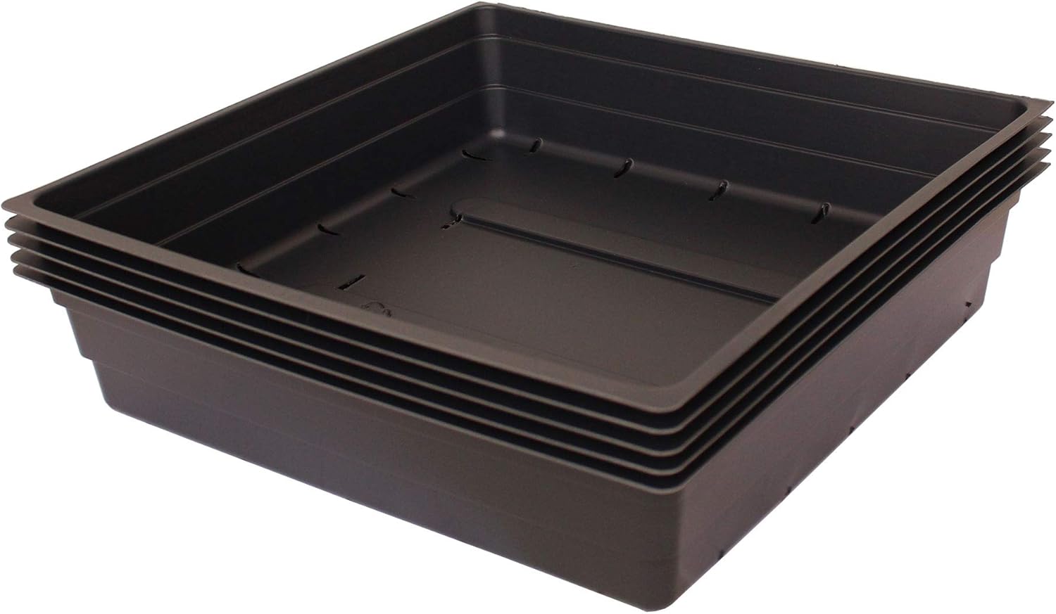 10" x 10" Garden Growing Trays with Drain Holes - 5-pack Recyclable Plastic Plant Trays for Wheatgrass Sprouting Tray, Microgreens Growing Trays, Hydroponic Trays, Nursery Flats, & Greenhouse Supplies