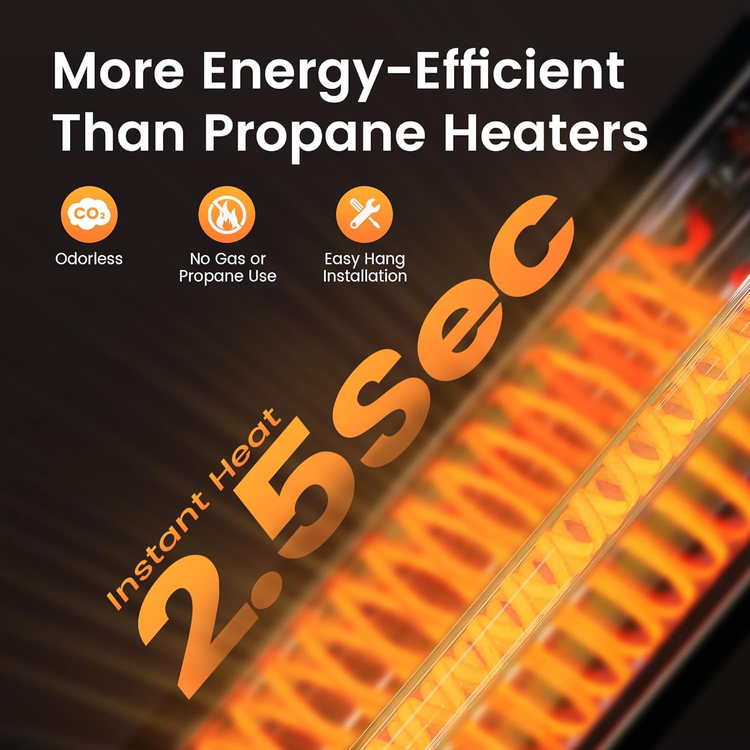 Infrared Heater 24H Timer Outdoor Heater, IP65, Memory Function Infrared Electric Patio Heater, 9 Levels Heating Touchscreen With Remote Electric heater, Restaurant Backyard, 1500W, Black