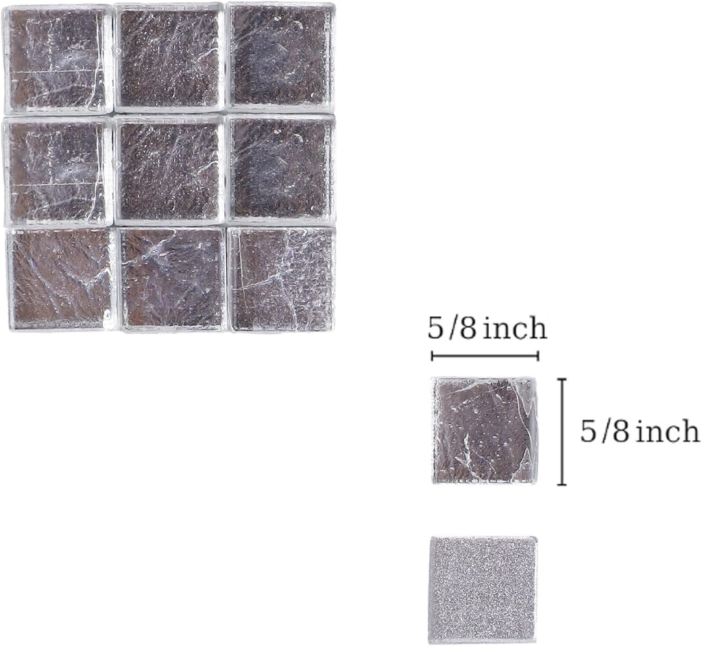 SMEIINIK 1.1lb Bulk Single Iridescent Color Mosaic Tiles for Crafts, Glass Pieces for Puzzles, Stained Glass Tiles for DIY, Making Supplies (MJ01-40)