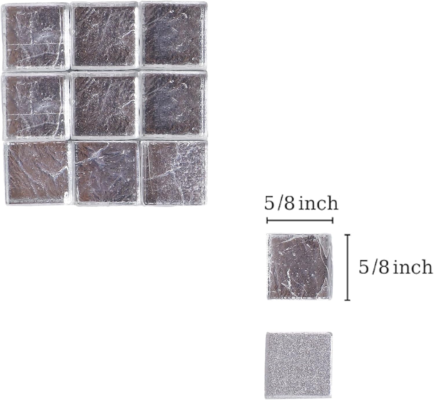 SMEIINIK 1.1lb Bulk Single Iridescent Color Mosaic Tiles for Crafts, Glass Pieces for Puzzles, Stained Glass Tiles for DIY, Making Supplies (MJ01-40)