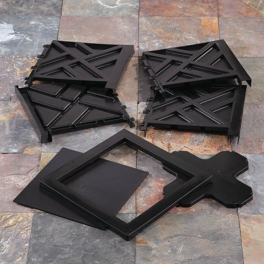 Miles Kimball Set of 2 Chippendale Planter Boxes, Black, Outdoor Décor – Plant Holder for Garden, Patio and Lawn, Weather-Resistant Polypropylene – 14 ¾” sq. x 13 ¼ H Overall