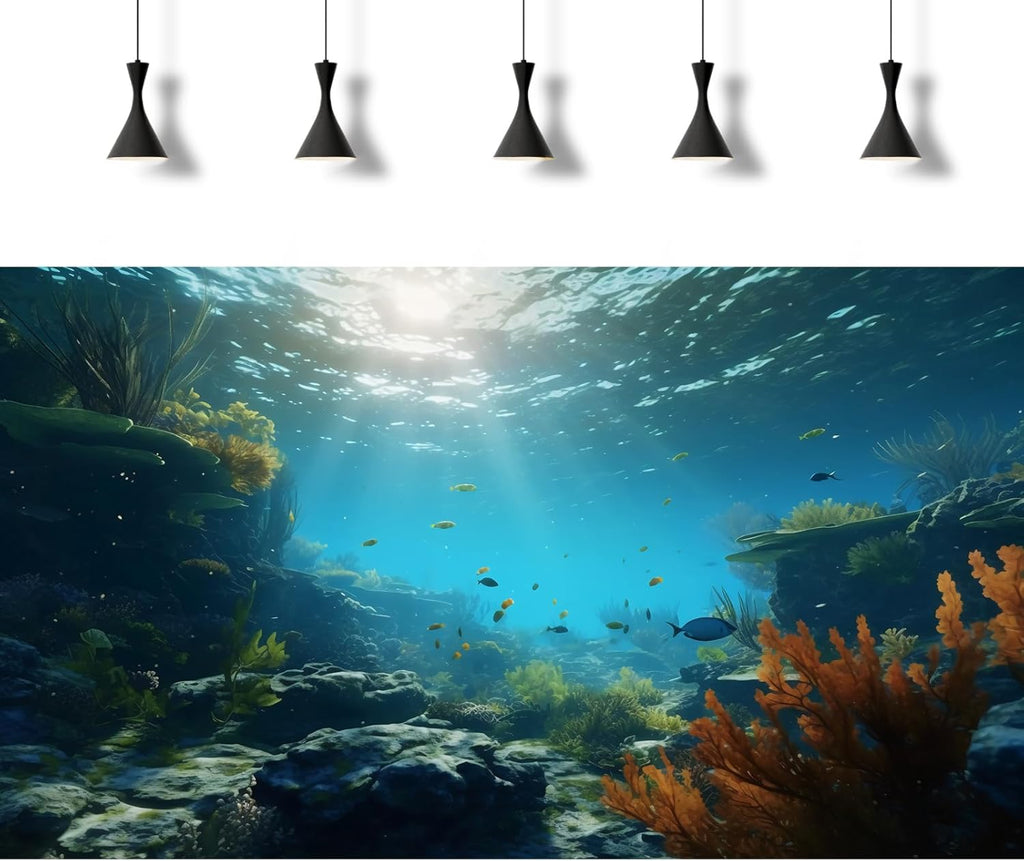 Ocean Floor Fish Tank Background Underwater Rock Aquarium Background Under The Sea Terrarium Backgrounds Aquatic Plants Sunlight Fish Tank Backgrounds Tropical Fish Aquarium Wallpaper 72x16in