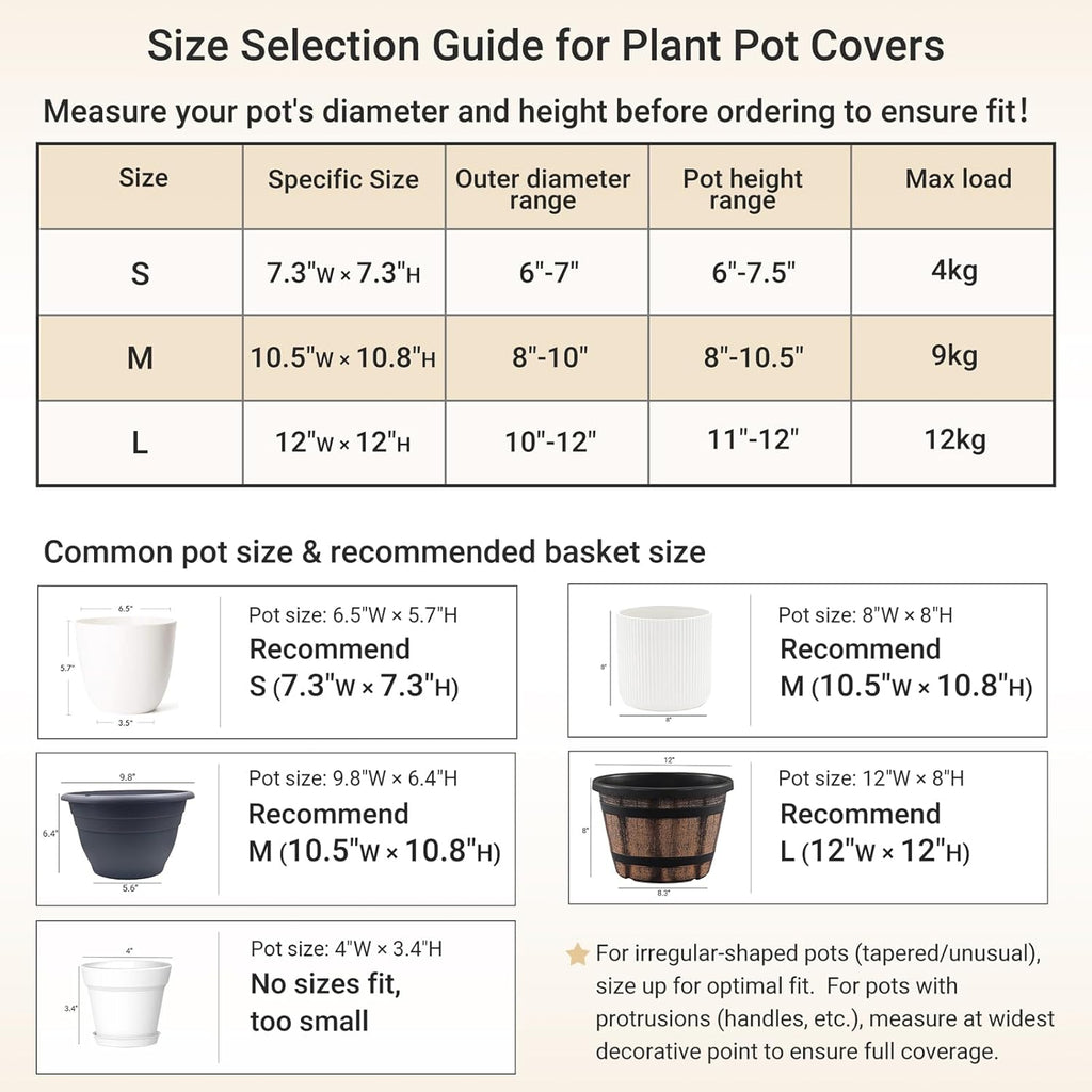 Dahey Jute Rope Plant Basket Modern Woven Storage Basket for 12" Indoor Planter, Decorative Flower Pots Cover Laundry Bin with Handle Rustic Home Decor, Black