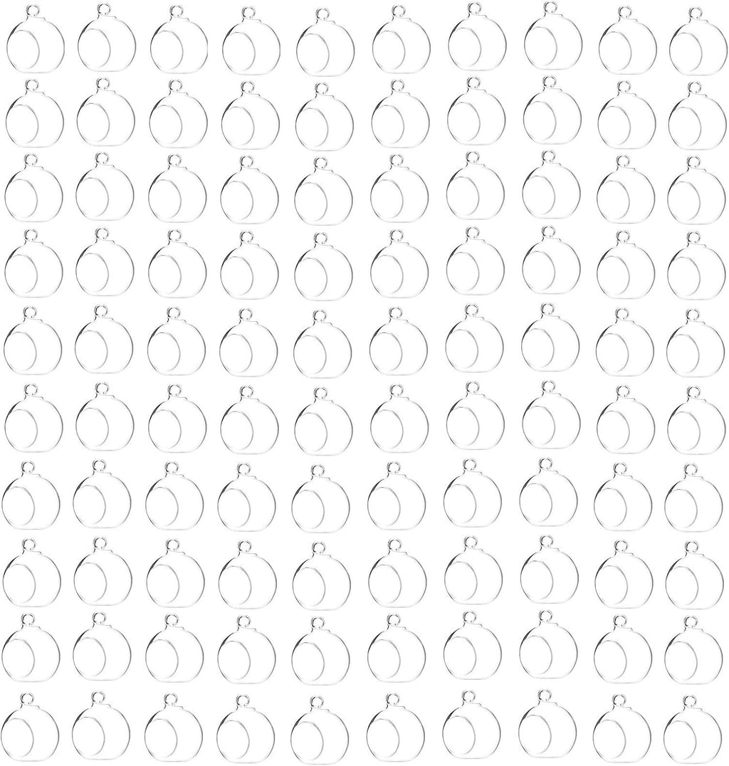 Sziqiqi 3.15inch Glass Globes Glass Bulbs Hanging Tea Light Holder Terrarium Container Wedding Centerpiece Backyard Decoration Christmas Ornaments 90pcs+10 Extra