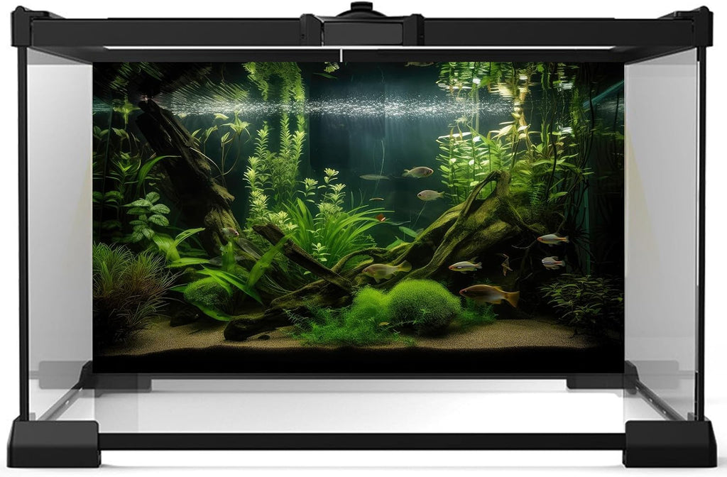 Aquarium Background Diverse Aquatic Plants and Seagrasses Terrarium Background Redwood Root Lush Green Underwater Plants Moss Fish Tank Background Under The Sea Aquarium Backdrop Vinyl 72x16in