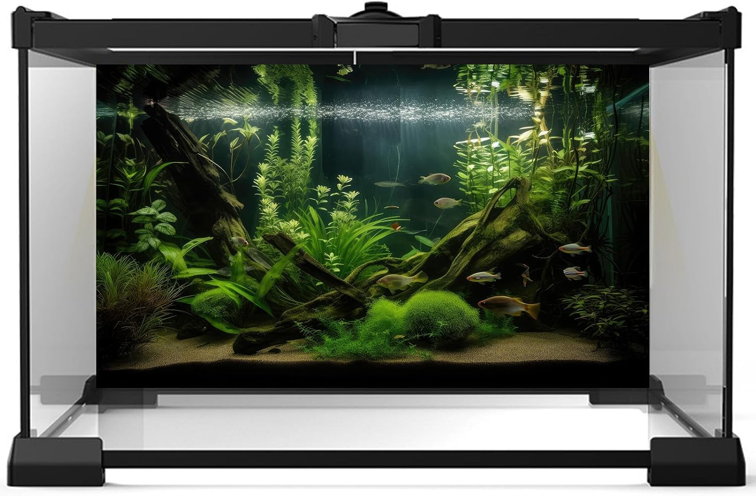 Aquarium Background Diverse Aquatic Plants and Seagrasses Terrarium Background Redwood Root Lush Green Underwater Plants Moss Fish Tank Background Under The Sea Aquarium Backdrop Vinyl 72x18in