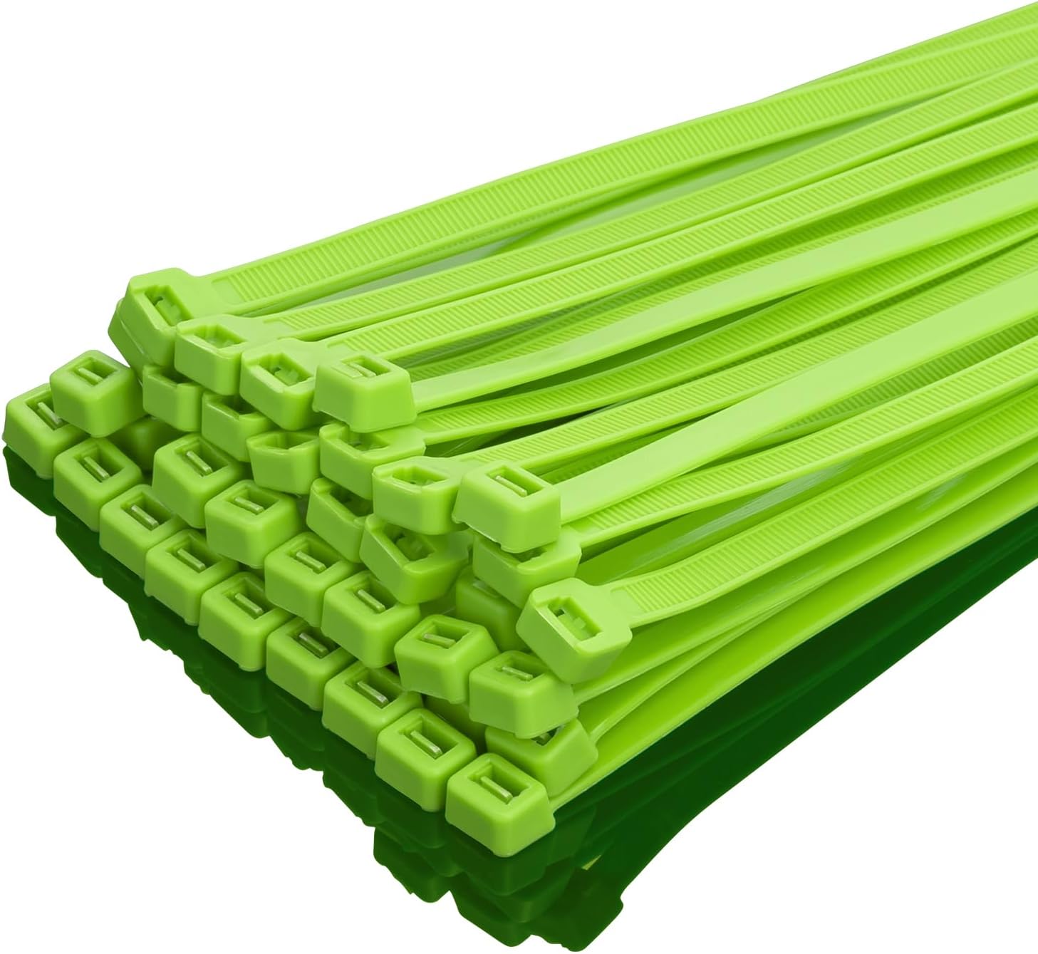 XINGO 12 inch Apple Green Zip Ties Heavy Duty 100 Pack, 120 LBS Tensile Strength, Premium Nylon Cable Wire Ties, Self-locking Plastic Ties for Indoor and Outdoor Use