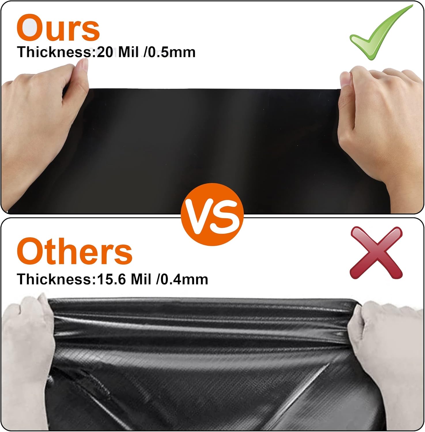 10 x 15 FT Pond Liner, 20 Mil Fish Pond HDPE Liner, Pond Liners for Outdoor Ponds, Koi Ponds, Garden Fountain, Waterfall