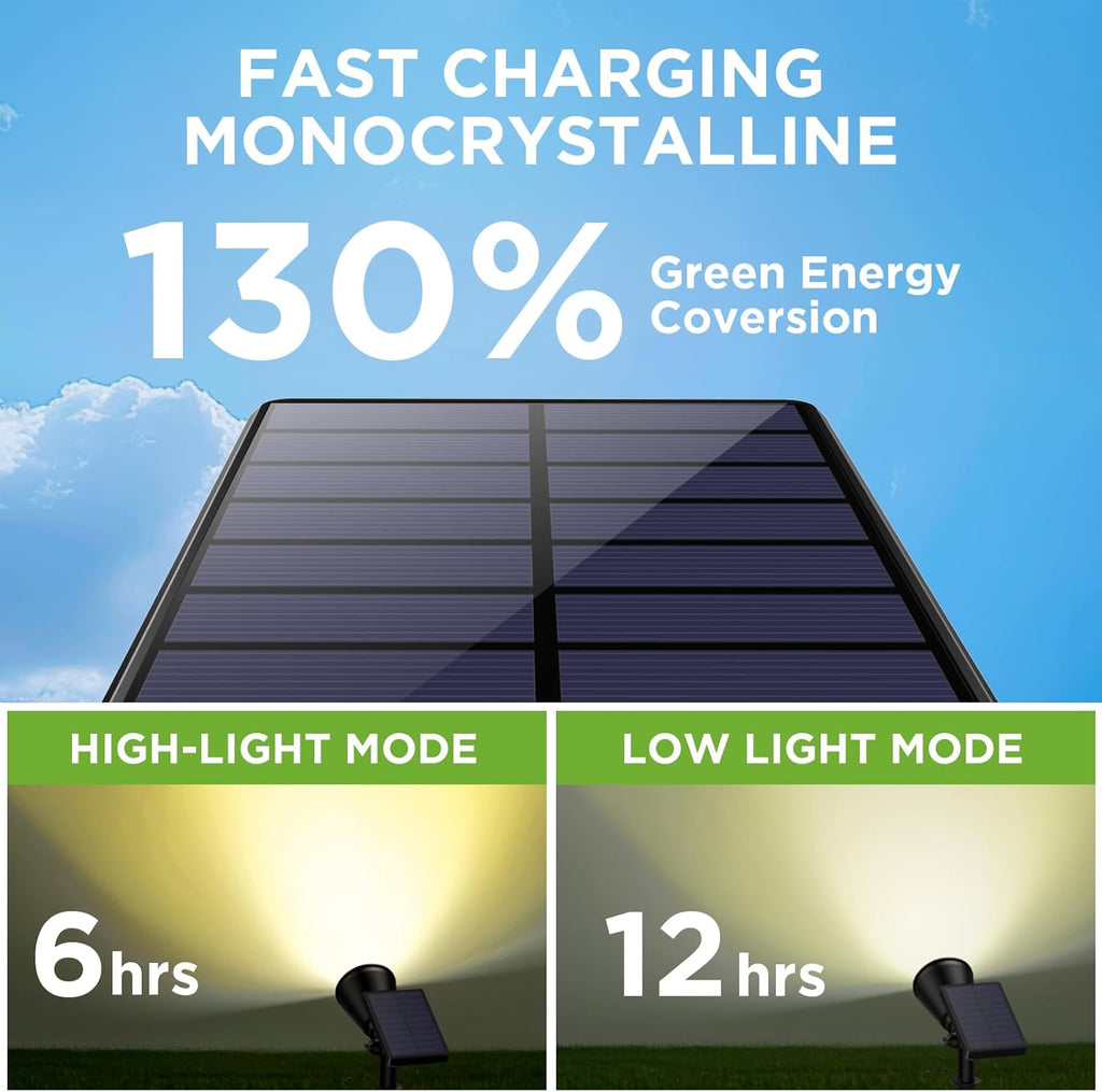 InnoGear Solar Lights Outdoor Waterproof Solar Garden Light for Outside Yard Landscape Lighting Pathway Spot Lights Spotlight Wall Light Auto On/Off, Pack of 6 (Warm White)