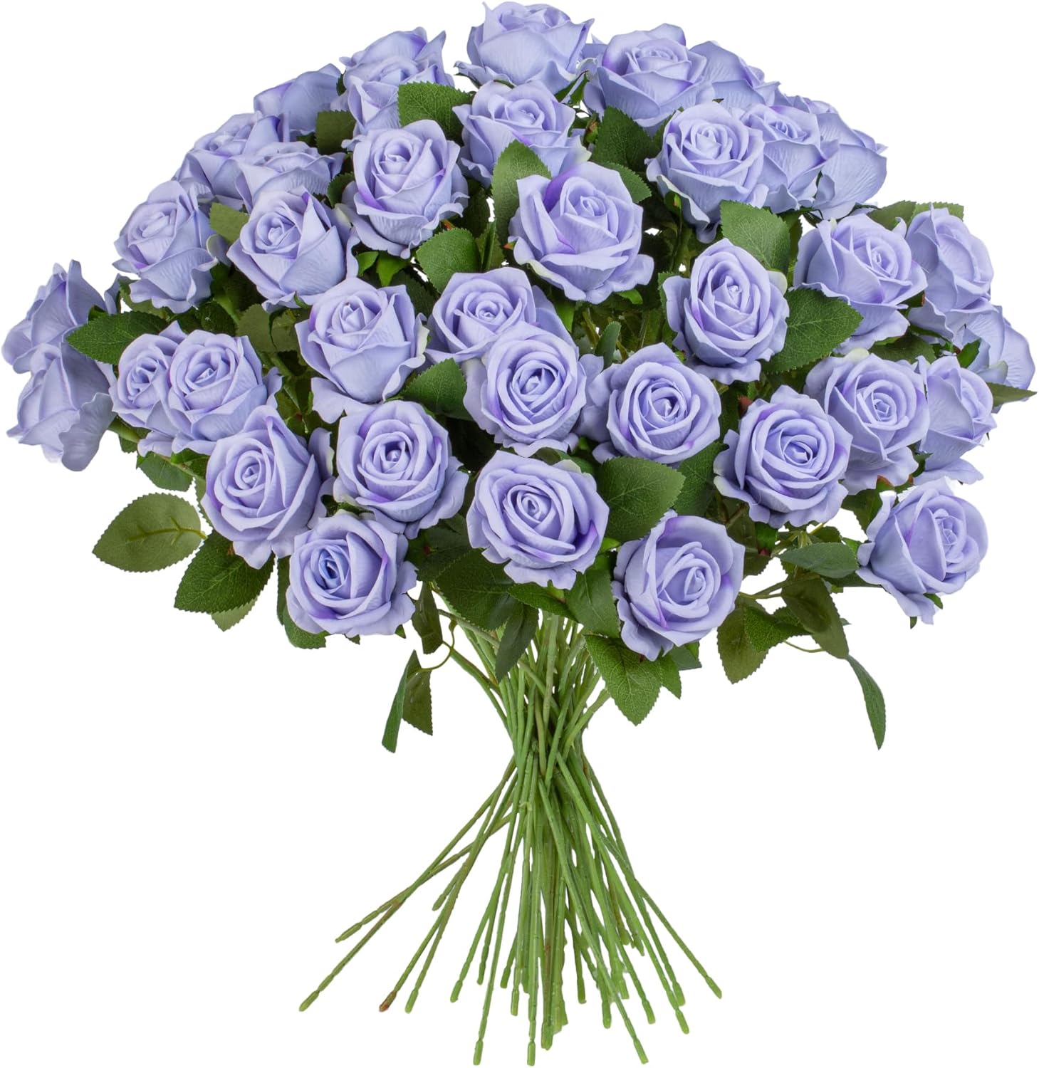 Fake Plants Roses Flowers Plastic Flowers Spring Decorations for Home Gifts for Gf Roses Artificial Flowers for Vase Fake Flowers Home Decor 19.6"(Light Purple 50PCS)
