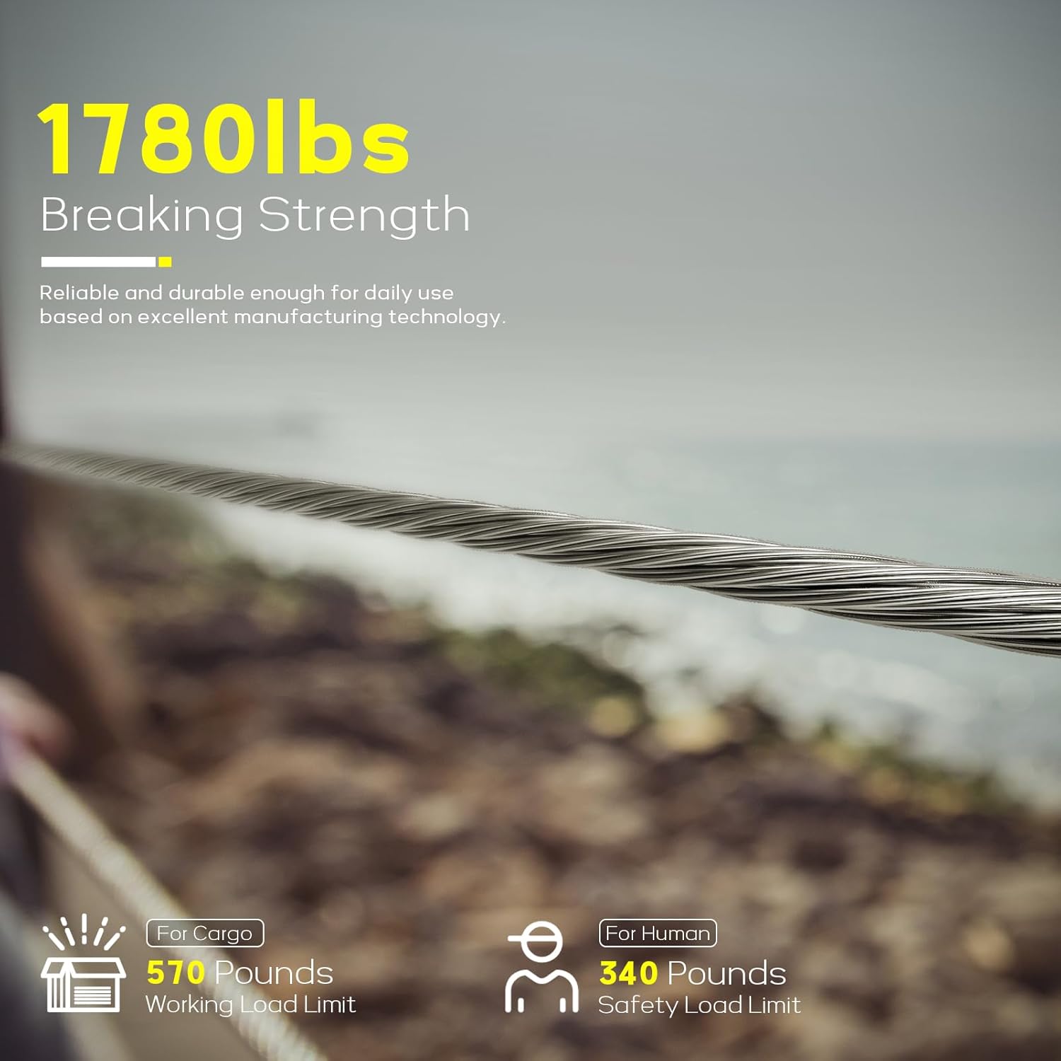 1000FT 1/8" T316 Stainless Steel Cable, Wire Rope Aircraft Cable for Deck Cable Railing Kit and DIY Balustrades, 7x7 Strands Construction, Comes with a Cutter