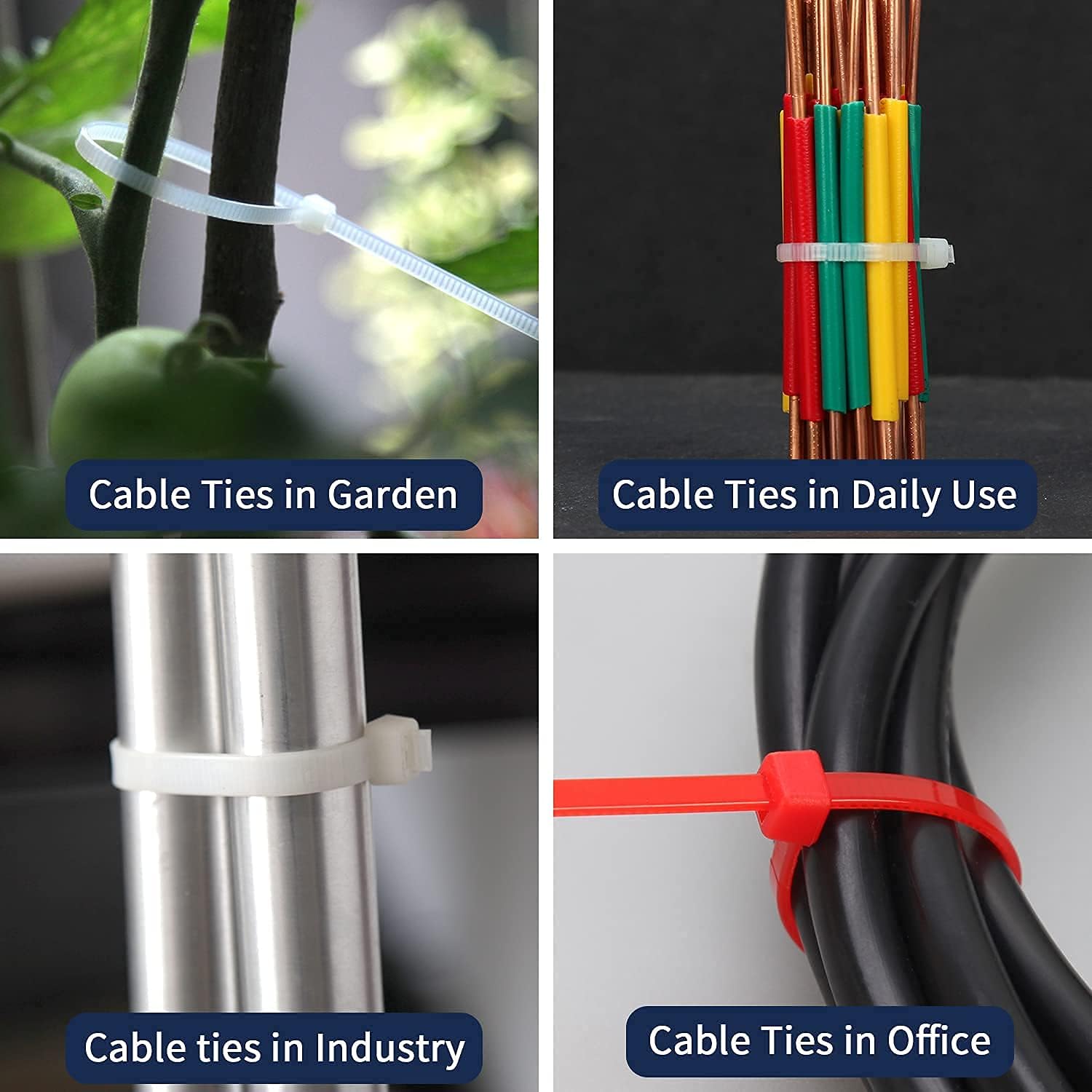 XINGO 8 Inch Purple Cable Zip Ties (500 Pack), 40 Lbs Tensile Strength-Heavy Duty, Self-Locking Nylon Plastic Nylon Wire Ties for indoor and outdoor use