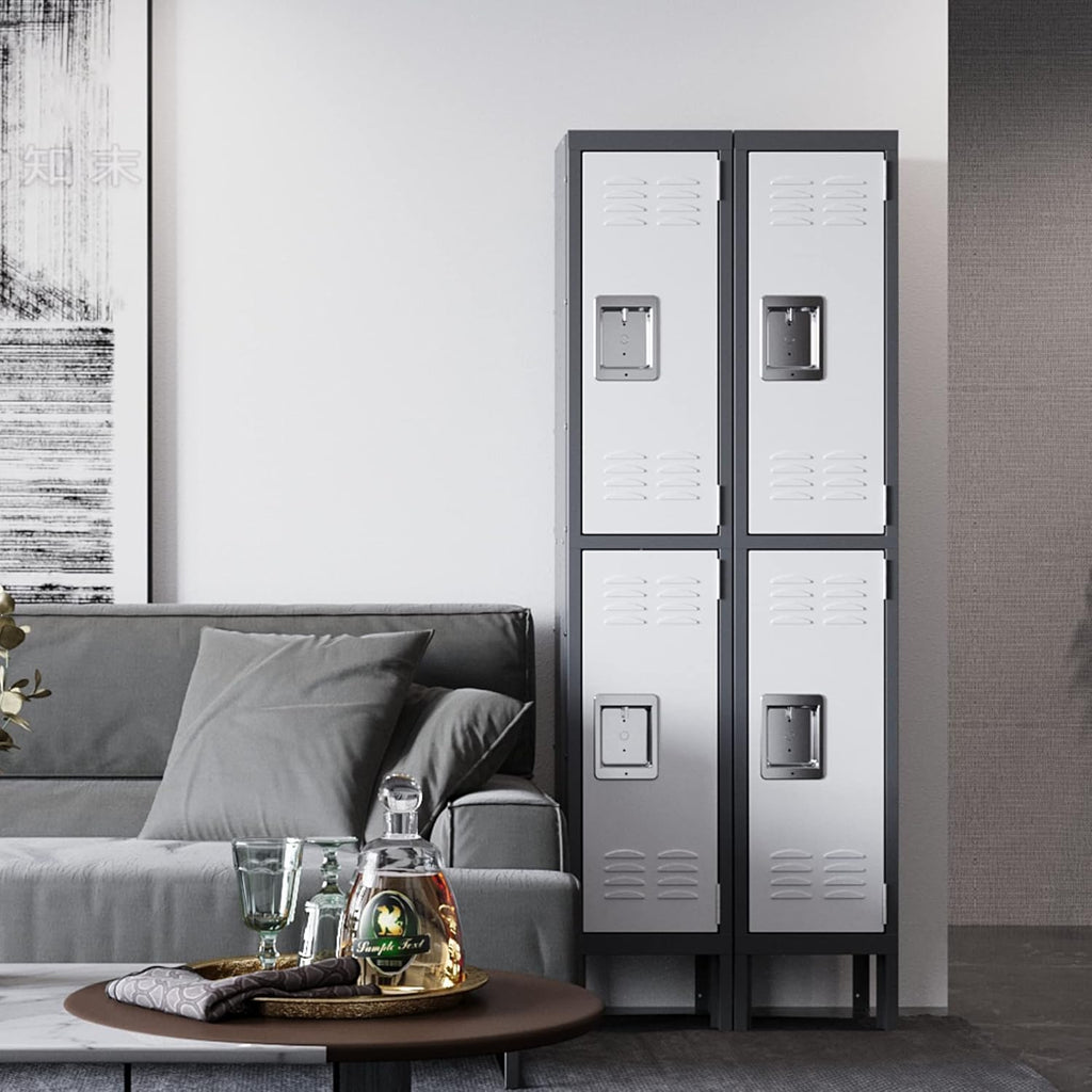 Letaya Storage Locker,66" Employees Metal Cabinet 3 Door Lockable for School Gym Home Office Staff