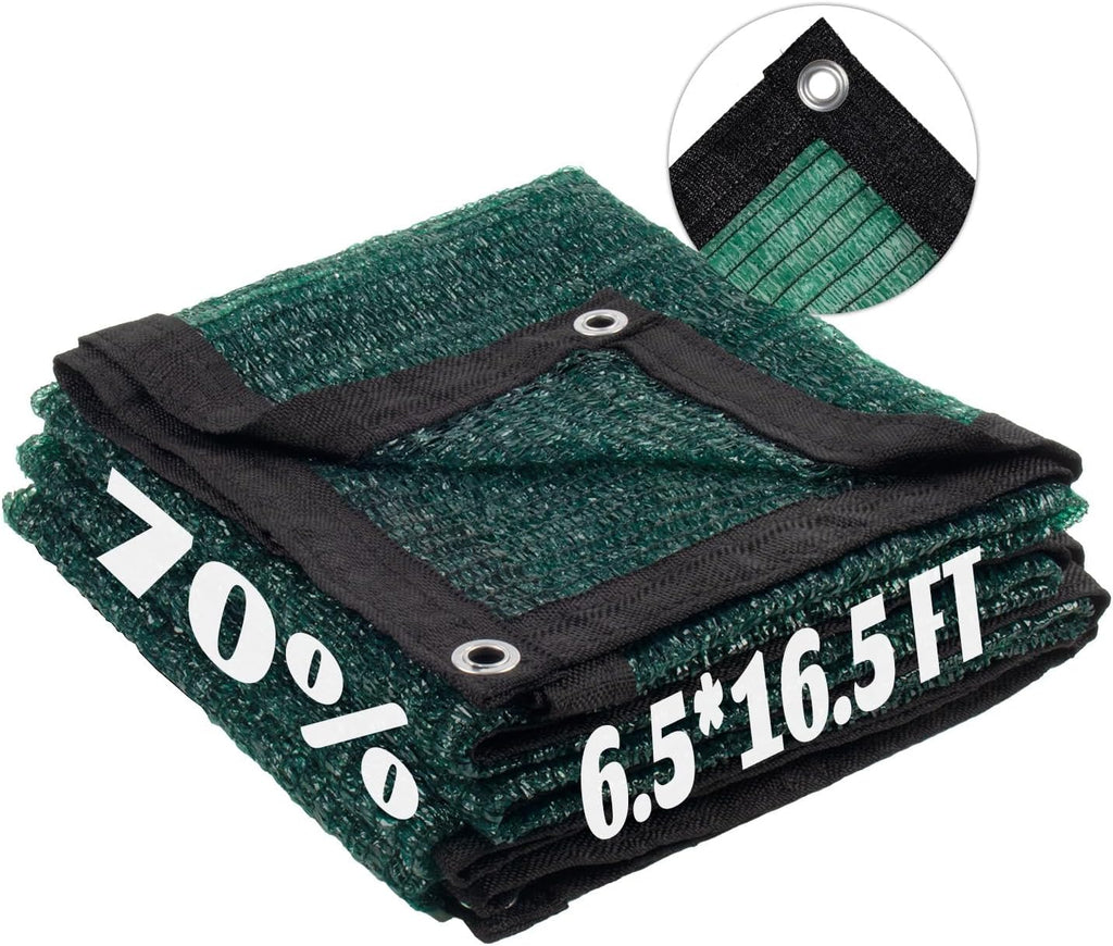 LOVE STORY 6.5x16.5FT 70% Green Shade Cloth Sun Shade Net with Grommets Sunblock Net Mesh Tarp for Garden,Plants Cover,Greenhouse and Patio
