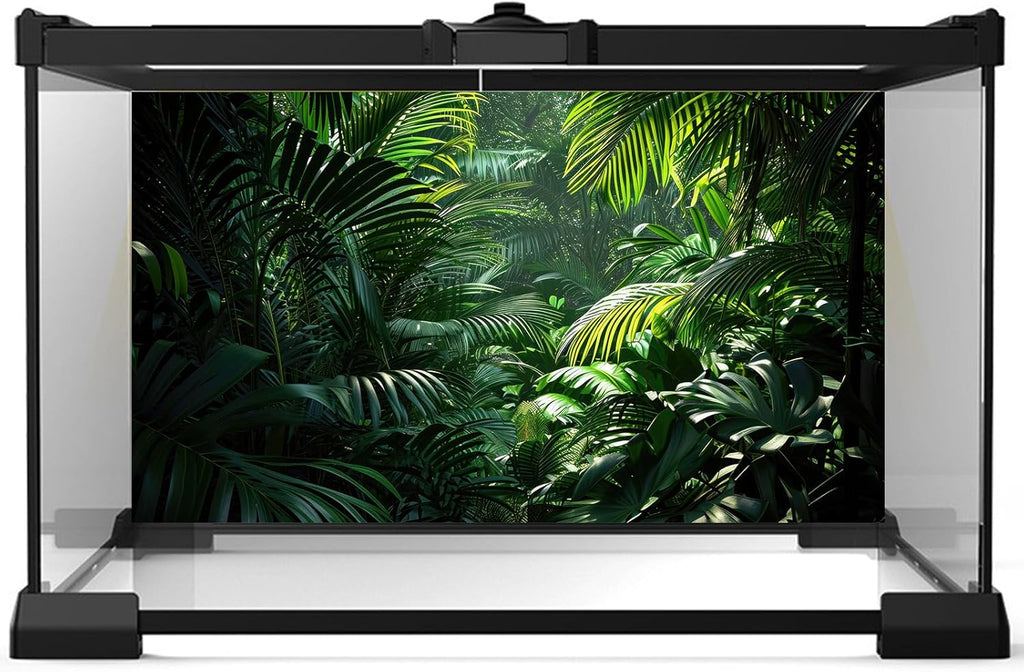 Aquarium Background Enchanting Beauty of Jungle Terrarium Backdrop Nature Jungle Green Leaf Palms Fish Tank Background Reptile Habitat Backdrop Wallpaper Poster Decor Vinyl 72x18in