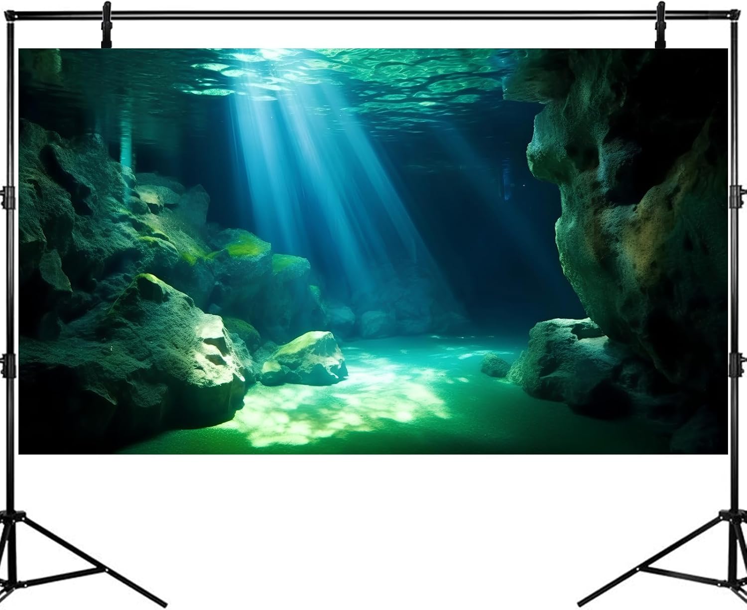 Underwater Fish Tank Background Under The Sea Cave Style Aquarium Background Ocean Floor Cave Sunlight Fish Tank Backdrop Tropical Fish Aquarium Terrarium Backgrounds Decorations 24x16in