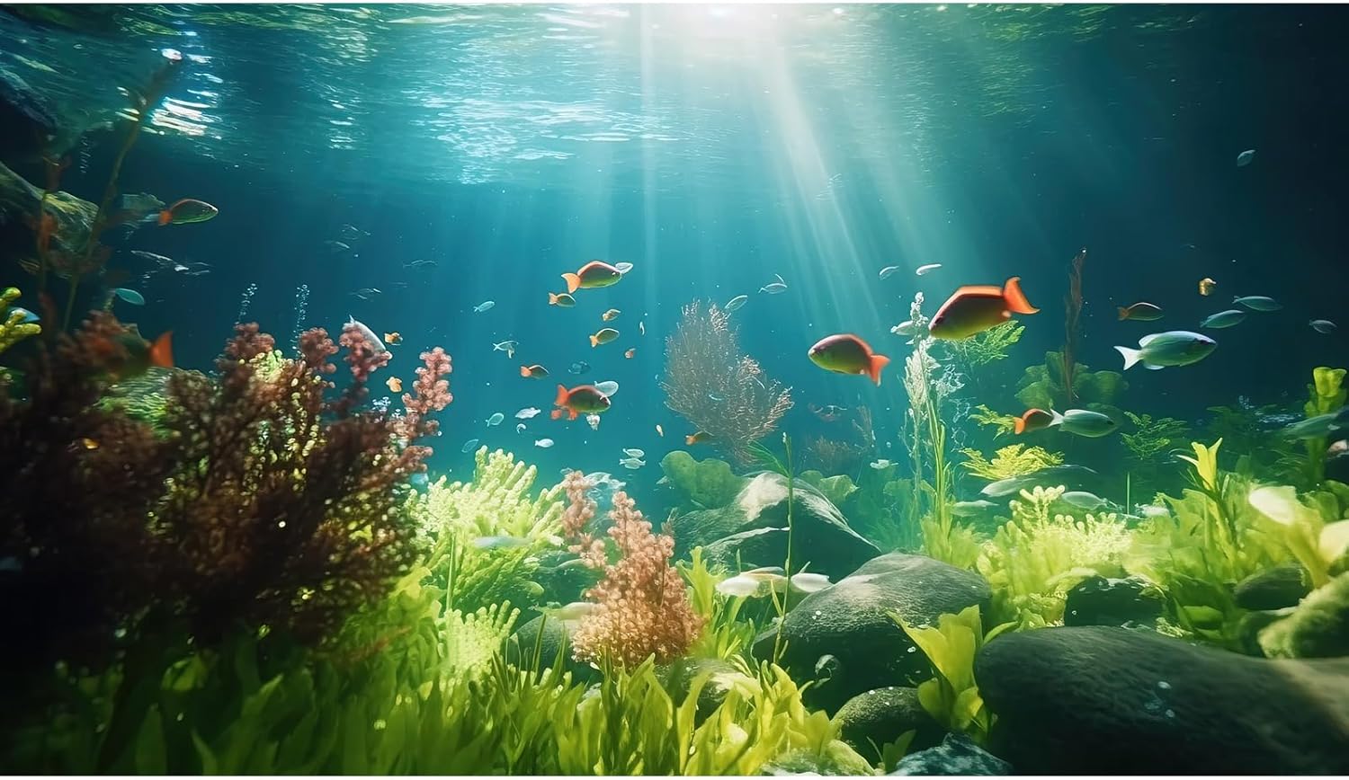 Fish Tank Background Underwater Aquarium Background Under The Sea Aquatic Plants Fish Tank Backgrounds Ocean Floor Rock Terrarium Wallpaper Tropical Fish Aquarium Reptile Tank Backgrounds 60x24in
