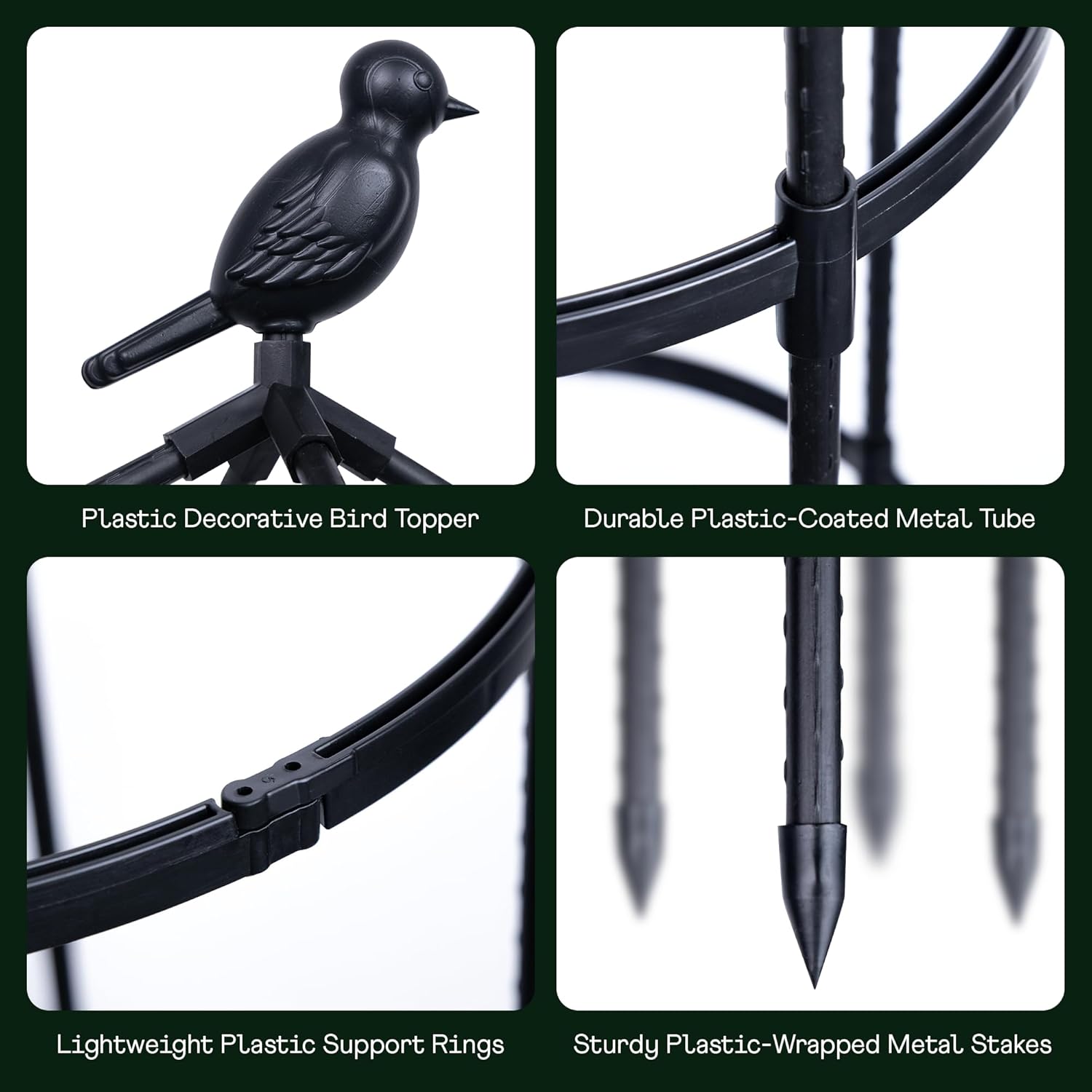 Idzo Plastic Obelisk Trellis for Climbing Plants Outdoor 5.8 Feet Tall, 70in Garden Trellis for Garden Outdoor Potted Plant Support, 1pc, Obelisk Trellises _ Plastic Coated