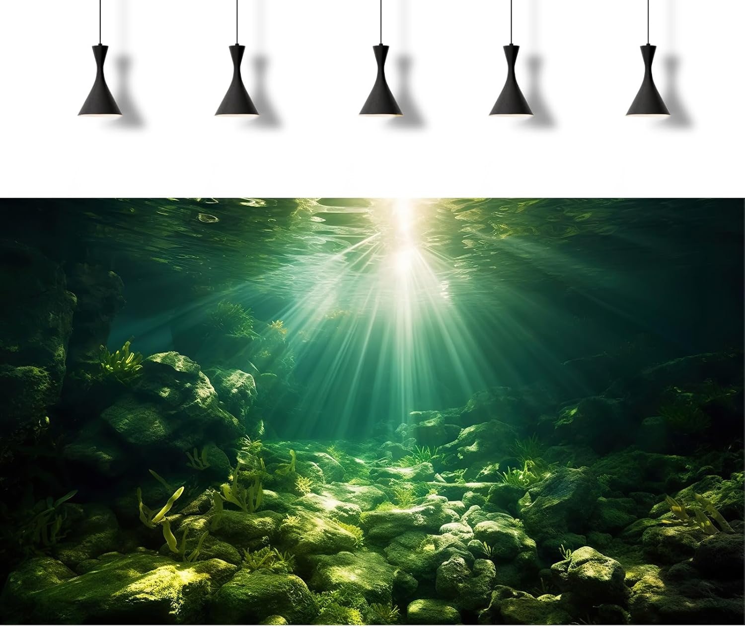 Underwater Sunray Aquarium Background Deep Ocean Rock Cave Fish Tank Background Under The Sea Coral Reef Aquarium Backgrounds Ocean Floor Tropical Fish Terrarium Backgrounds 24x16in