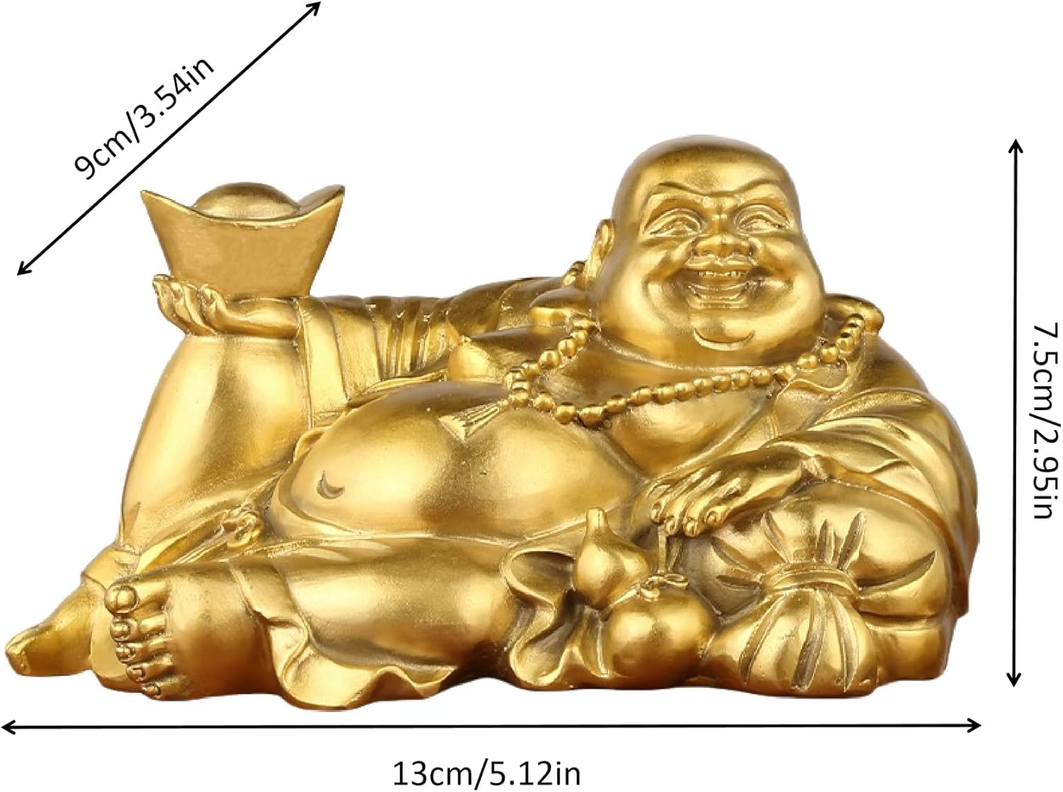 Golden Laughing Buddha Statue - New Home Decor, Happy Buddha Statue for Room Decor, Lucky and Zen Garden