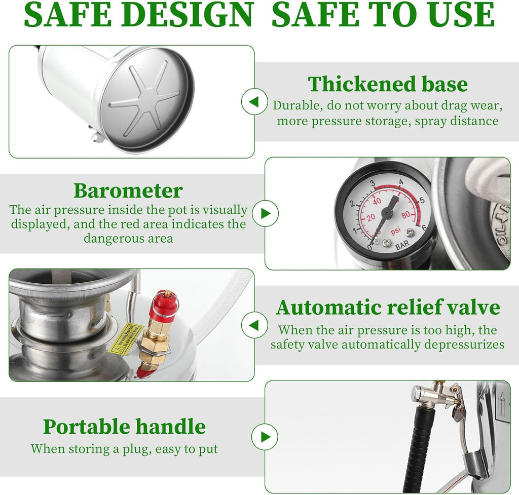 1.5Gal Stainless Steel Pump Up Sprayer Reinforced Hose, Hand Pump Sprayer with Pressure Gauge&Safety Valve, Adjustable Nozzle Suitable for Gardening (1.5 Gallon)