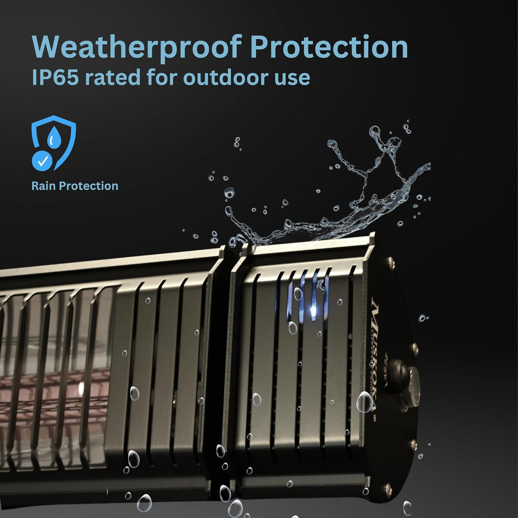 Commercial SunWave 3000 Watt Infrared Patio Heater Tungsten Ultra Quartz Low Glare with Remote control and 3 power levels, 11,028 BTU Max output By Muskoka Lifestyle Products USA (Silver)