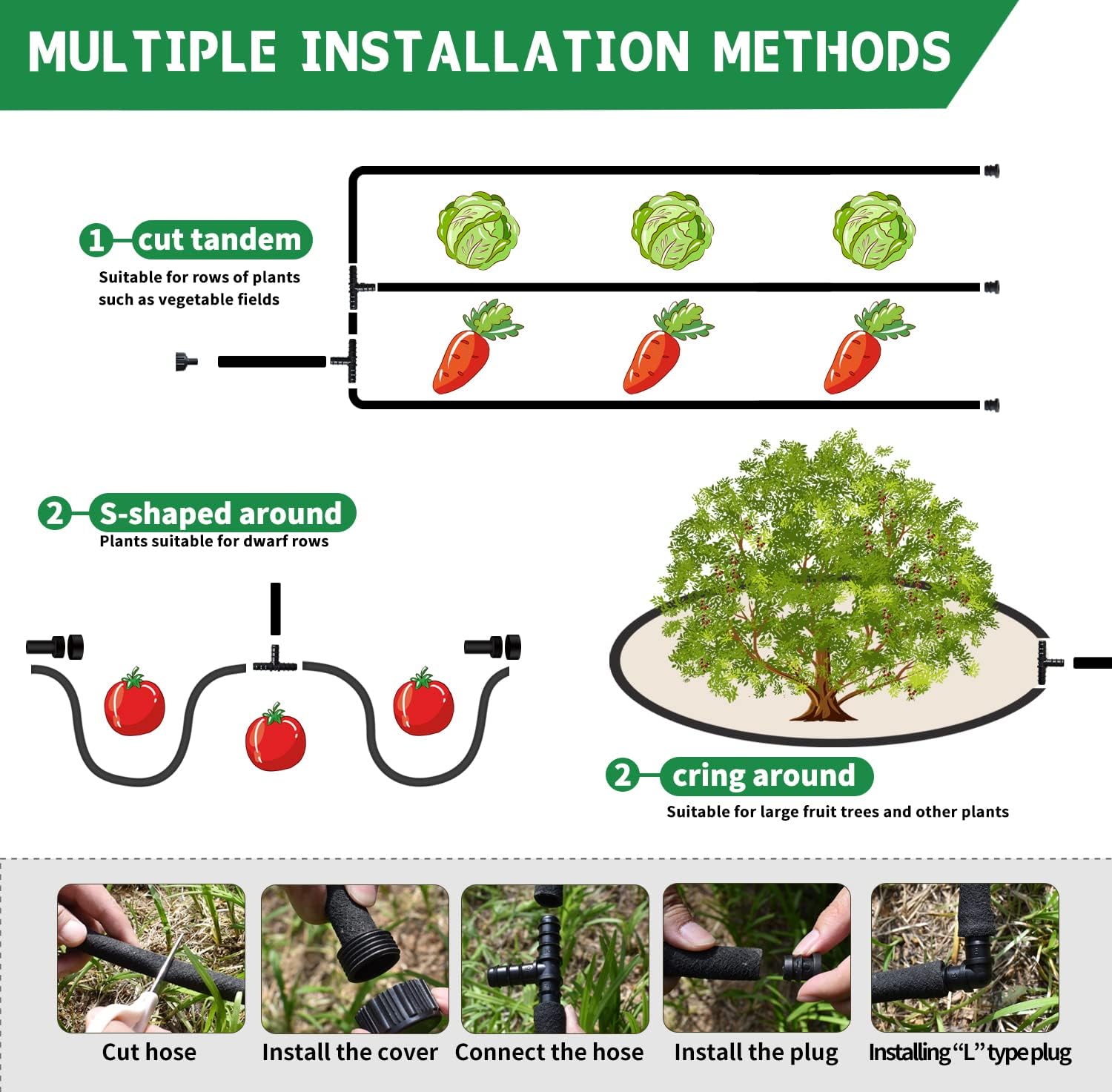 1/2" Soaker Hose - 150 Ft Drip Irrigation System