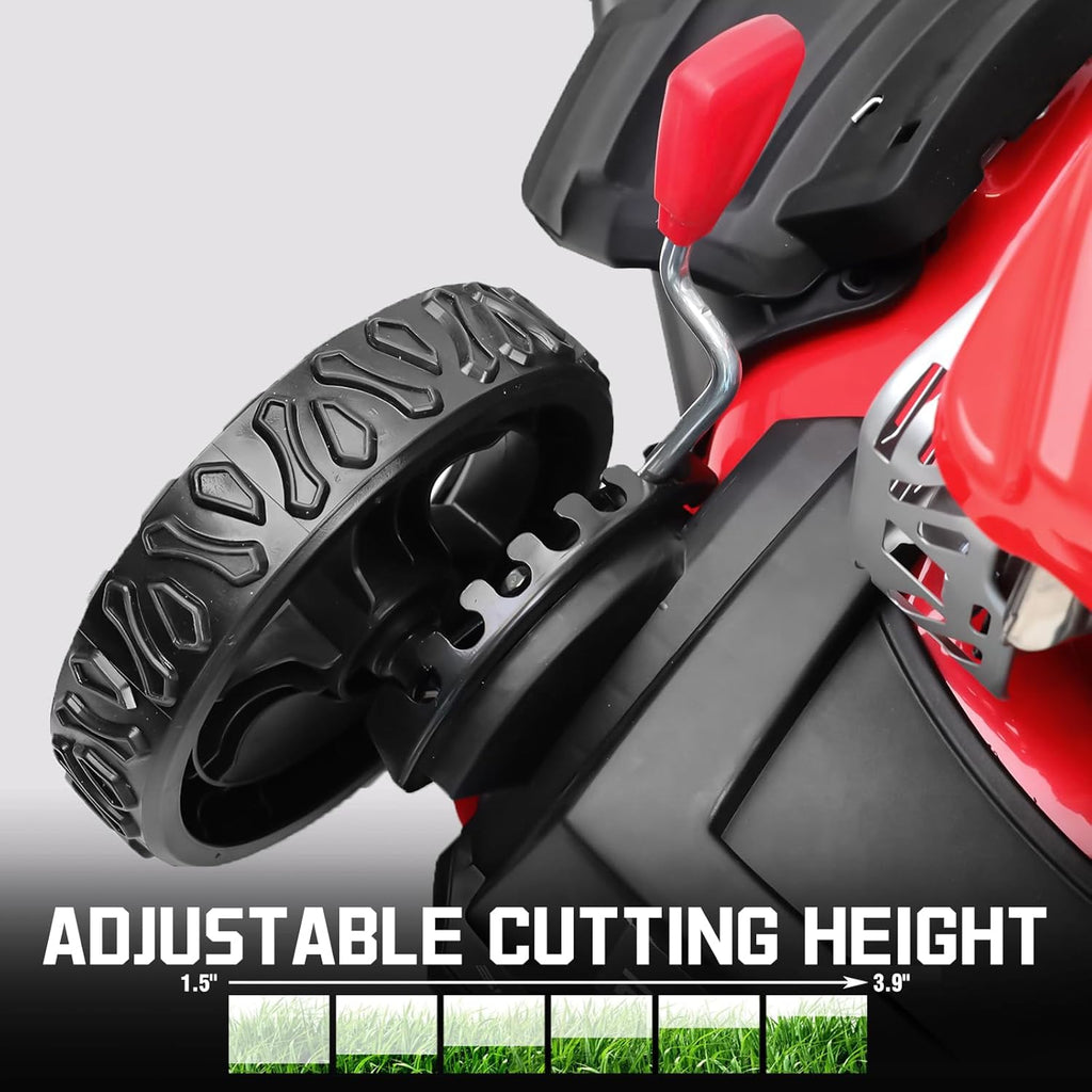 PowerSmart Lawn Mower Gas Powered, 18-Inch 144cc Engine 3-in-1 Walk-Behind Push Lawn Mower, Oil Included