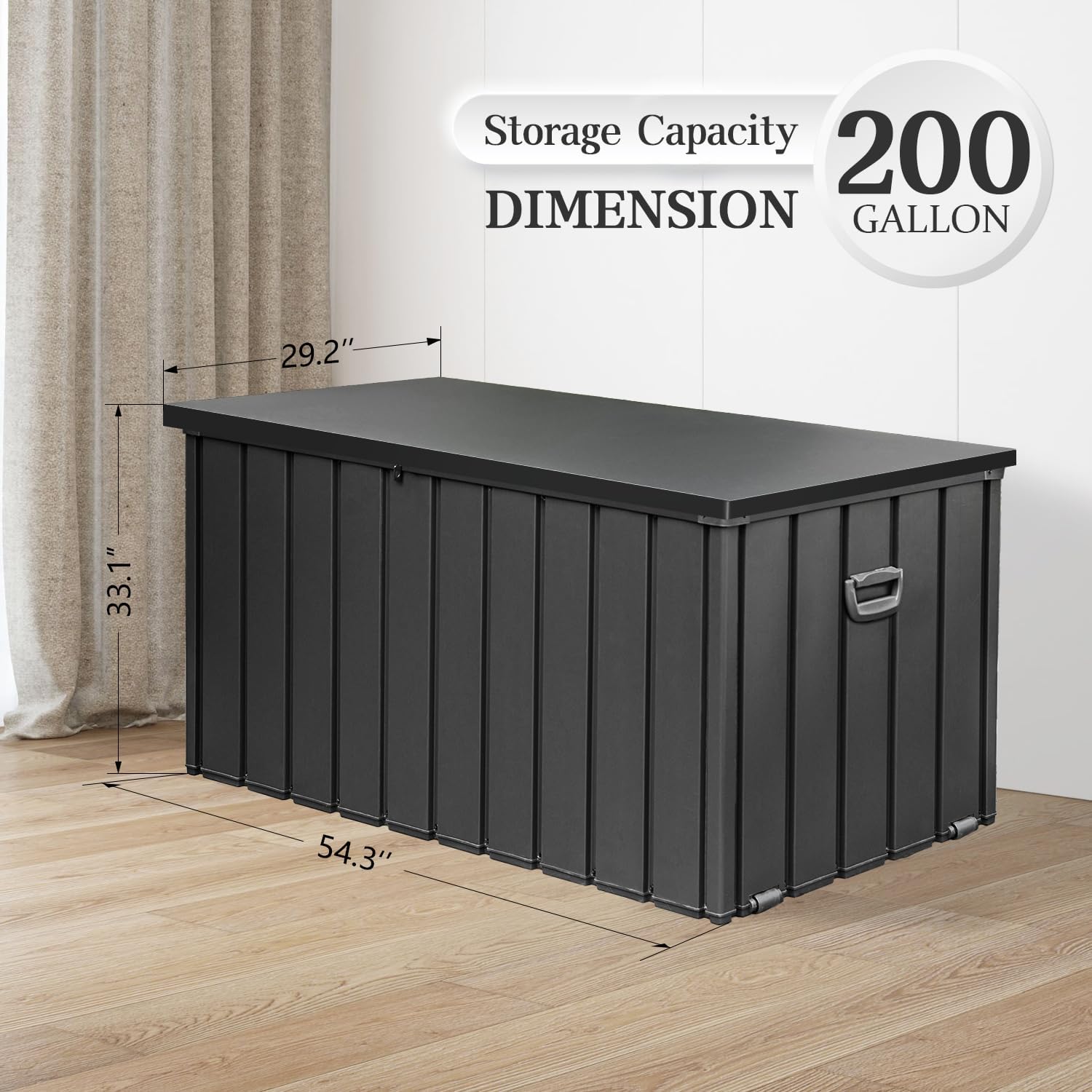 Domi 200-Gallon Outdoor Storage Box – Waterproof, Lockable Storage Cabinet for Patio Furniture, Garden Tools & Pool Supplies – Large Metal Storage for Cushions, Toys & More