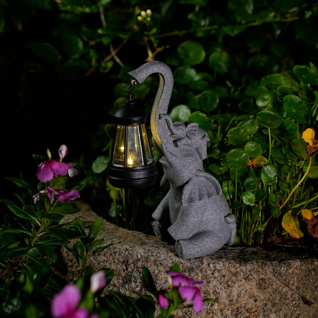 Garden Decoration, Figurine, Lawn Statue, Sculpture Ornament, Animal Figurine - Cat Resin Statue with Lantern (Trunk)
