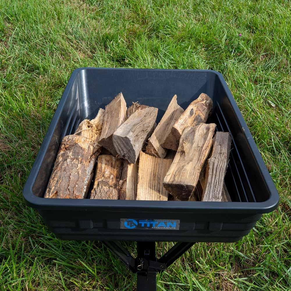 Titan Attachments 400 LB (10 Cu. Ft.) Economy Poly Dump Cart for Lawn Tractor