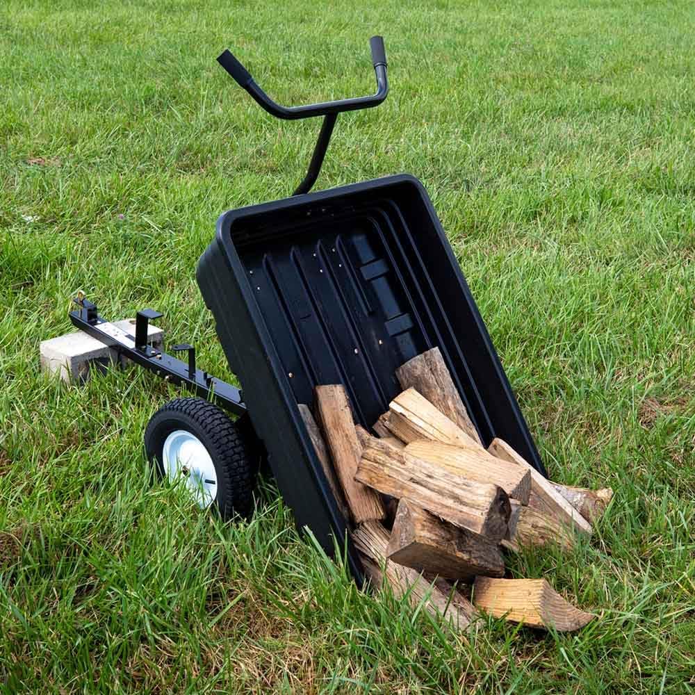 Titan Attachments 650 LB (10 Cu. Ft.) Economy Tow-Behind Poly Dump Cart for Lawn