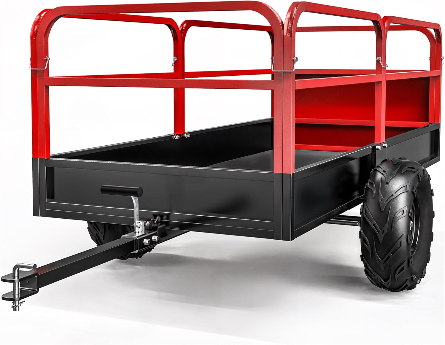 YITAMOTOR 1500lbs ATV Trailer Dump Cart Tow Behind, 15 Cubic Feet, Heavy Duty Yard Garden Trailer Pull Behind Dump Trailer for Lawn Mower Tractor