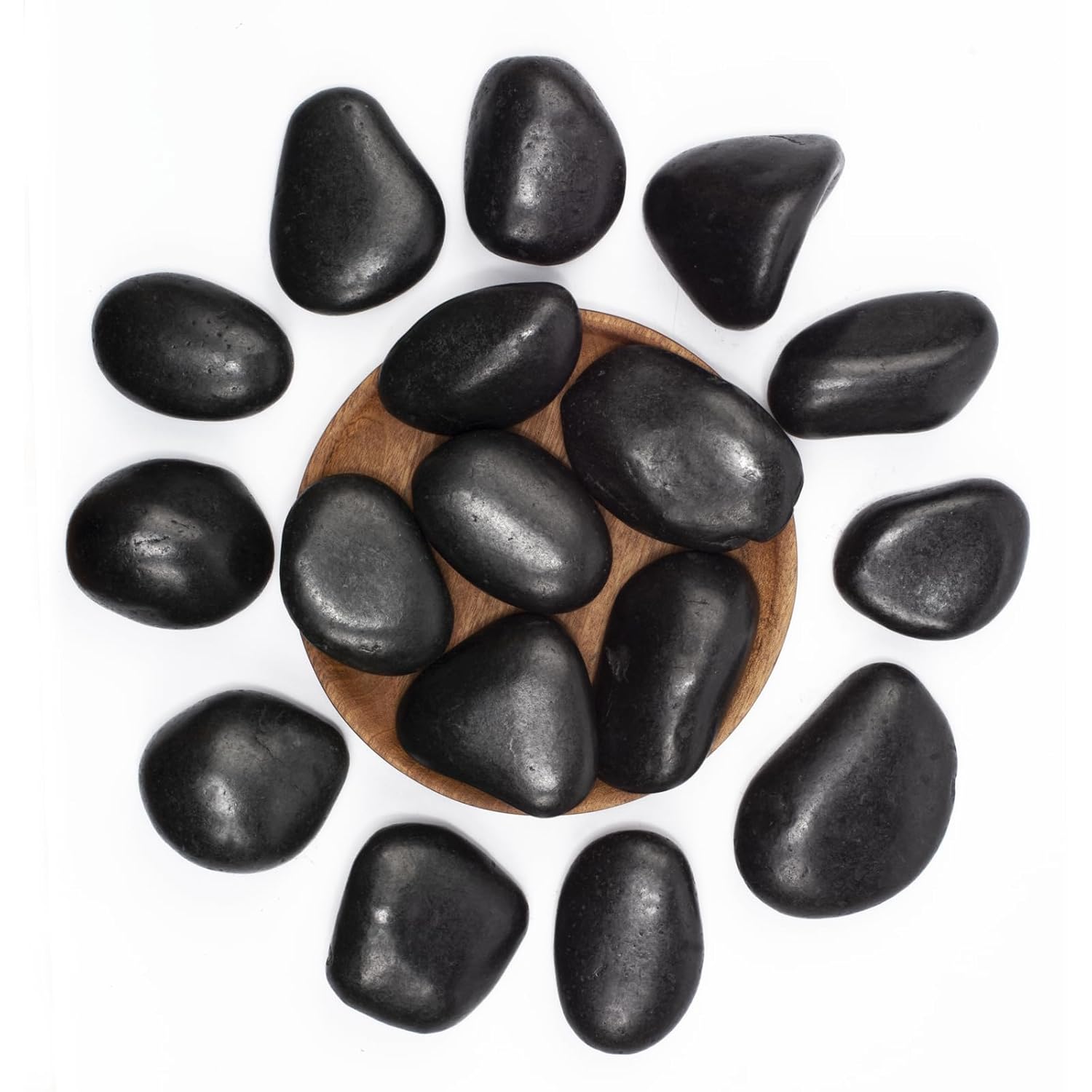 20 lbs Black River Rocks - Large Polished Black Pebbles for Plants & Garden Decorative Stones，2-3" Polished Pebbles for Landscaping, Fish Tanks, Flower Pots, Water Fountains