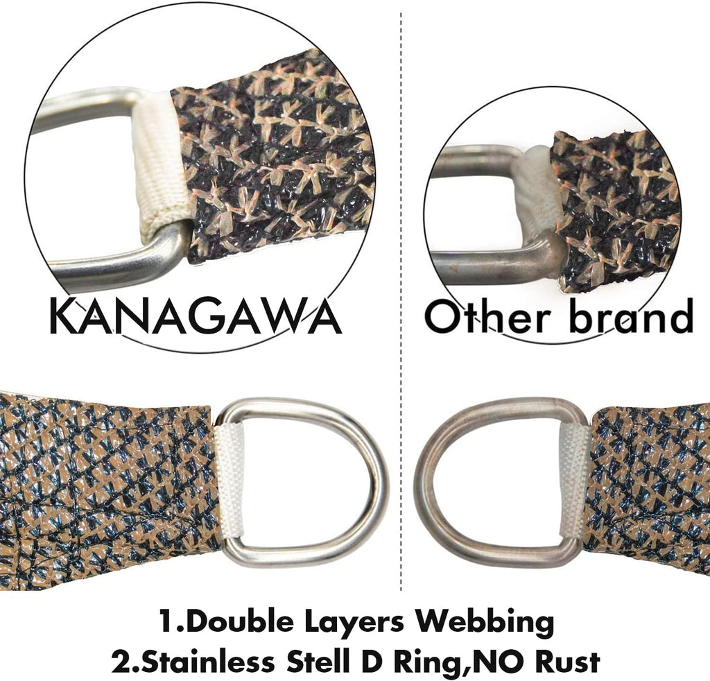 KANAGAWA Sun Shade Sail 10'x13' Brown Rectangle UV Block Canopy Awning Shelter Fabric Cloth Screen for Outdoor Patio Garden Backyard