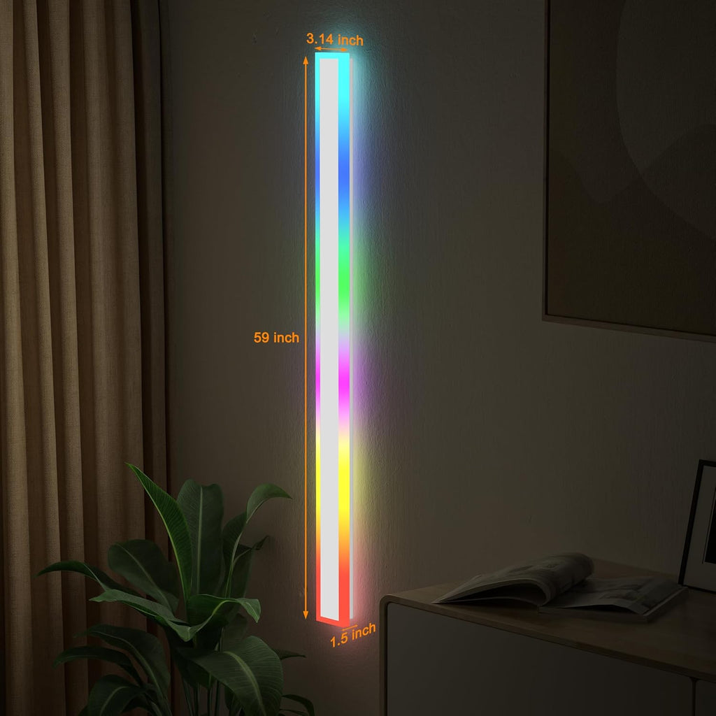 Modern Outdoor Wall Lights, 2 Pack Long Wall Sconce, Lighting Fixtures Long Wall Light 24w Waterproof Ip65 Black Exterior Sconce Led Linear Light for Garage, Patio (2pack-white, 60inch)