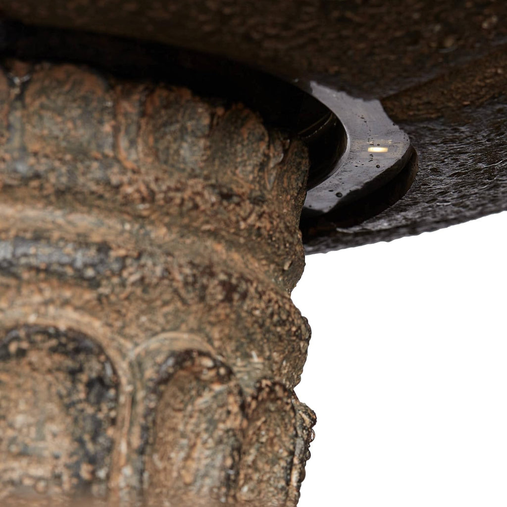 Farron 46" High Large Italian Outdoor Decor Gray Faux Stone Floor Fountain with Light LED Waterfall 3-Tier Standing Basin Water Feature for Outside Garden Patio Yard Backyard Porch - John Timberland