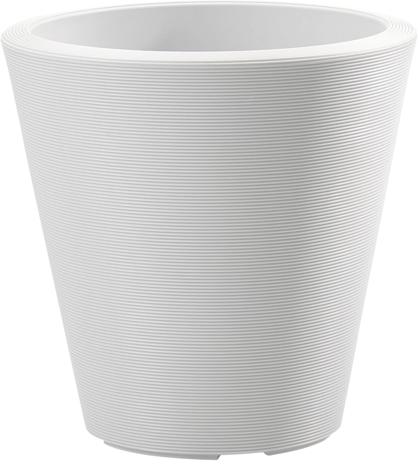 Crescent Garden Madison Planter– Weather-Resistant, Double Walled Indoor/Outdoor Plant Pot with Drain Hole – Durable All-Season Flower Container, 14" W (Cloud White)