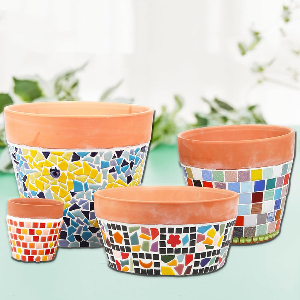 Irregular Size Ceramic Mosaics Pieces Stained Glass, Assorted Colors and Triangles Trapezoids Polygons Shapes, 200g (Fullcolor Mix)