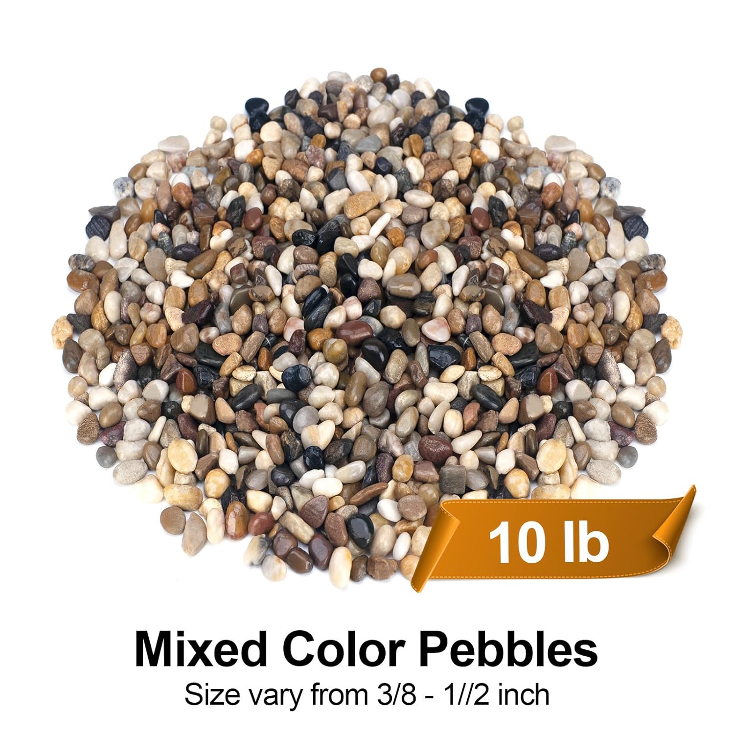 10 lbs Pebbles for Indoor Plants, Succulent, Bamboo, Vase, 3/8" Plant Rocks for Pots Indoor, Small River Rocks Decorative Pea Gravel, Highly Polished