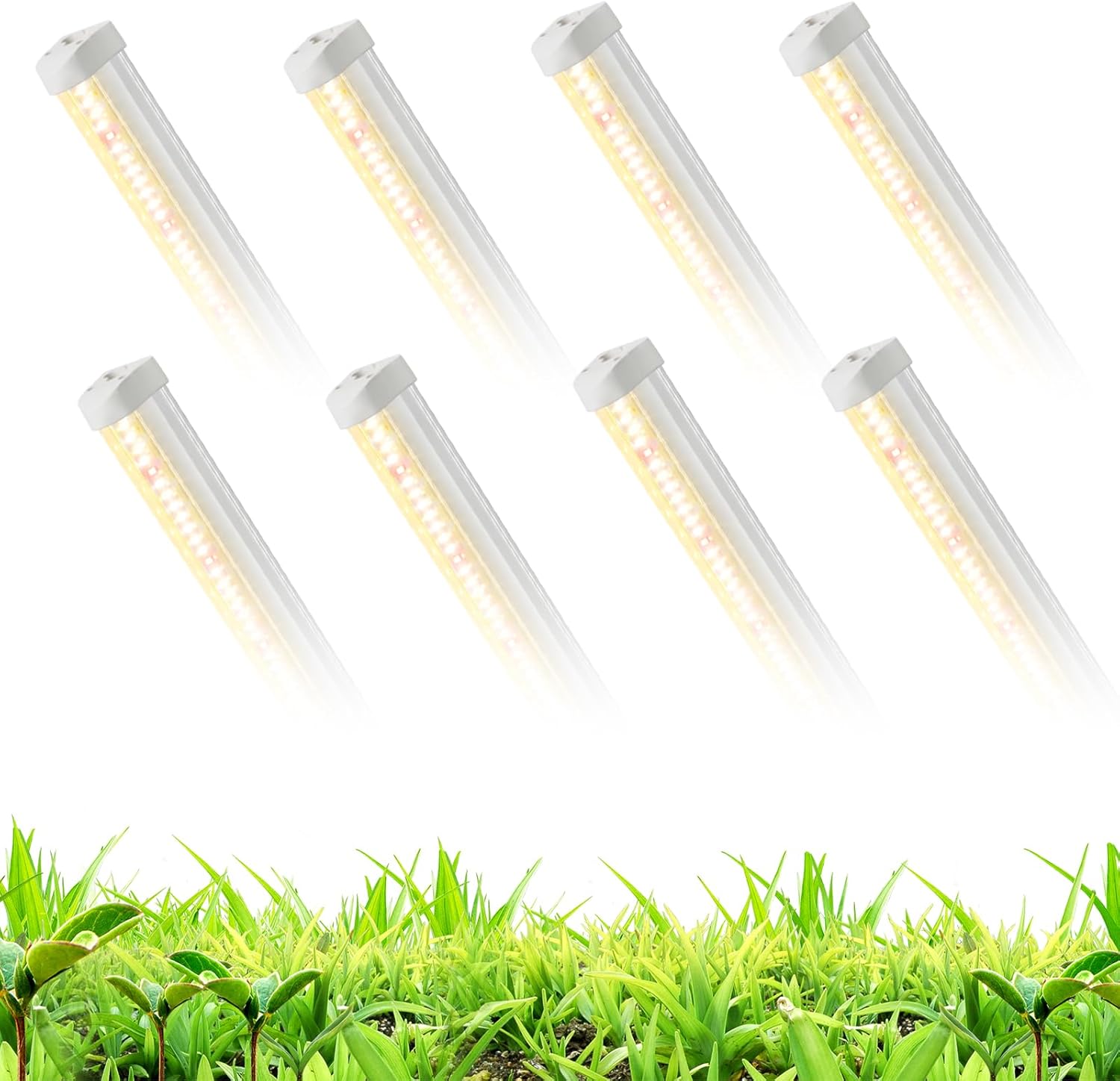 T5 Grow Lights 5000K Full Spectrum,1.4FT (8pcs x 10 Watts) Plant Growing Lamp,End-to-End Connectable Led Light Strips for Indoor Plants Succulents Flowers Growing