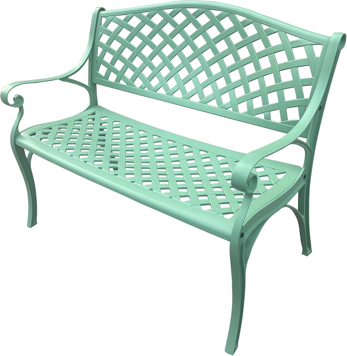 Oakland Living Outdoor Aluminum Modern Seafoam Green Patio Bench Loveseat