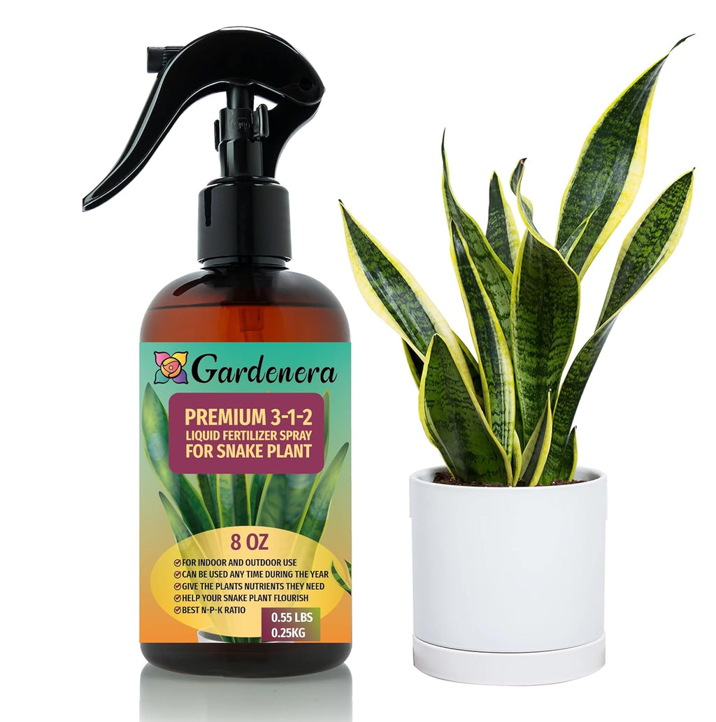 Proffesional Snake Plant Spray Fertilizer Mist for Home Gardening | 3-1-2 Gentle Blend Mist for Healthy Leaves & Growth | Essential Nutrients for Snake Plants - 8oz